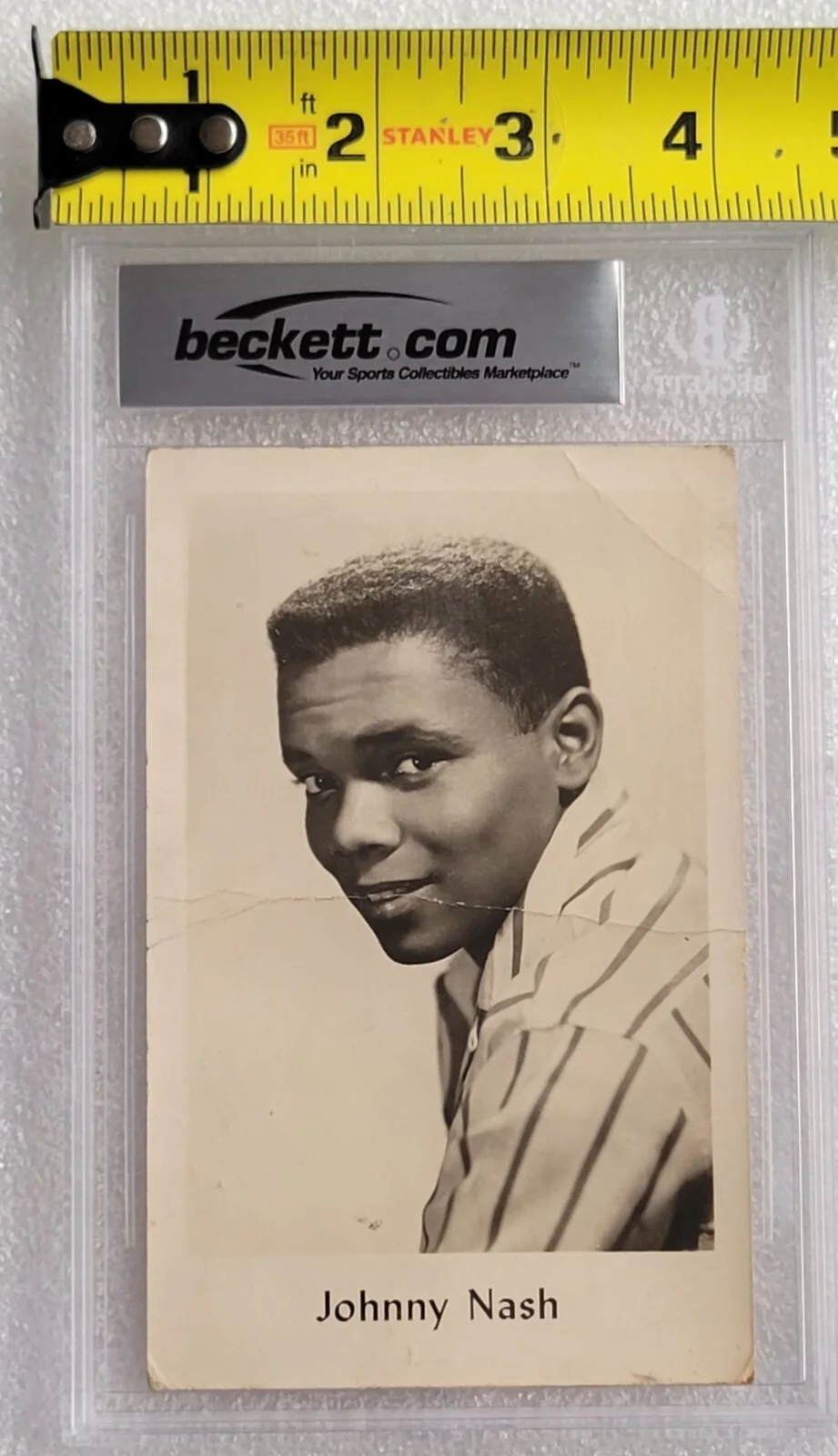 JOHNNY NASH SIGNED PHOTO BECKETT BAS BGS COA AUTOGRAPHED SLABBED SLAB AUTHENTIC, изображение 2