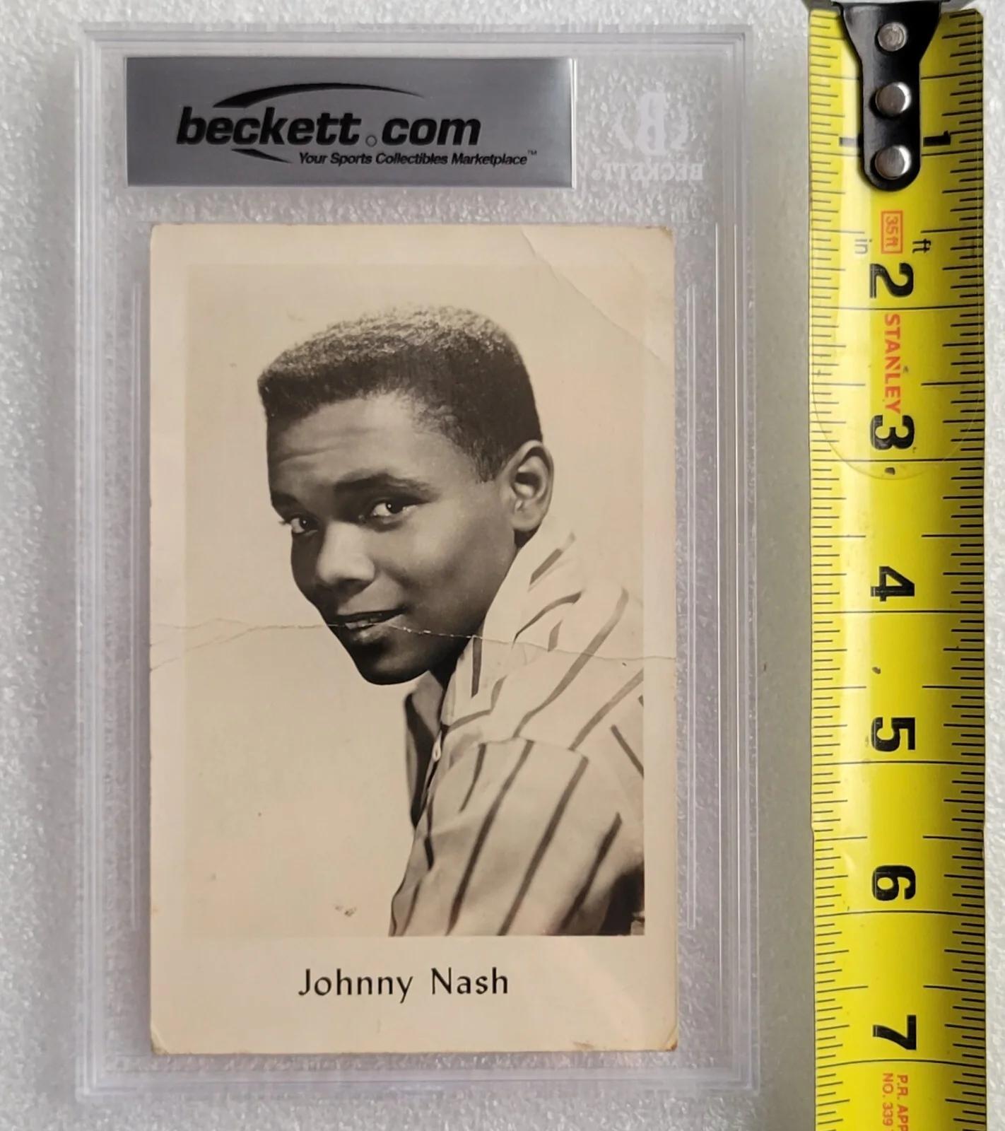 JOHNNY NASH SIGNED PHOTO BECKETT BAS BGS COA AUTOGRAPHED SLABBED SLAB AUTHENTIC, изображение 3
