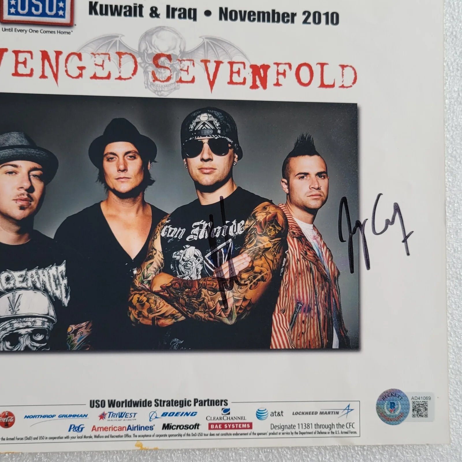 AVENGED SEVENFOLD SIGNED PROMO PHOTO BECKETT LOA BAS COA AUTOGRAPHED ROCK BAND, изображение 4