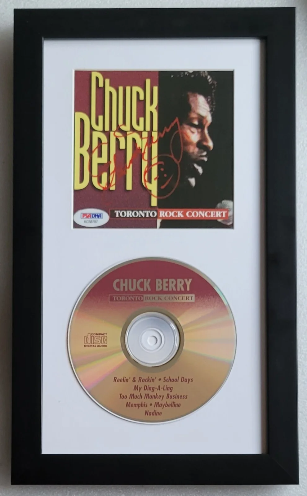 CHUCK BERRY SIGNED PSA/DNA COA ROCK ROLL MUSIC SINGER AUTOGRAPHED CD DISPLAY PSA, image 3