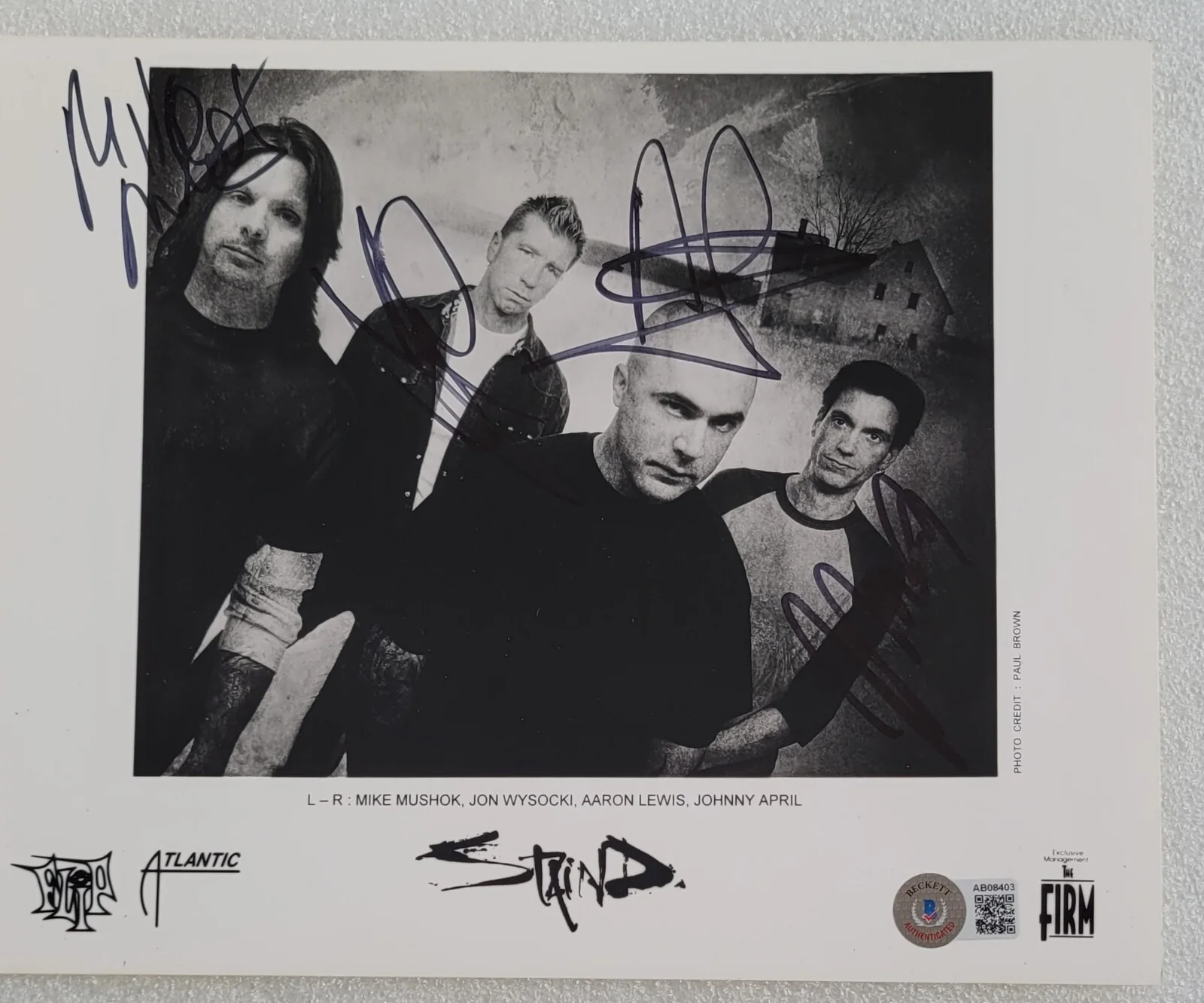STAIND SIGNED PHOTO BECKETT LOA BAS COA ROCK MUSIC BAND AUTOGRAPHED, image 4