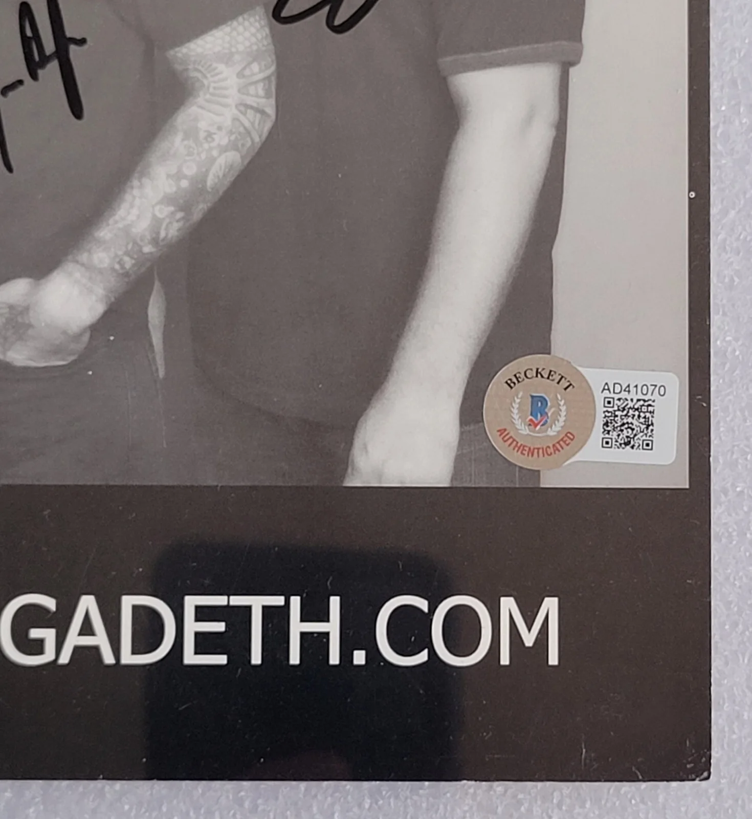 MEGADETH SIGNED PROMO PHOTO BECKETT LOA BAS COA AUTOGRAPHED BAND DAVE MUSTAINE, изображение 5