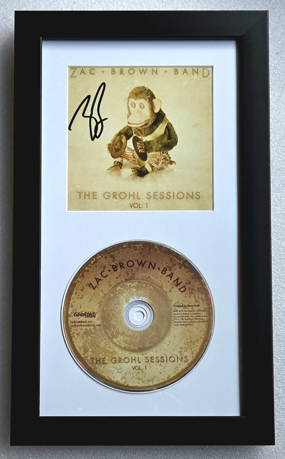 ZAC BROWN BAND SIGNED CD DISPLAY BECKETT BAS COA AUTOGRAPHED MUSIC PRESENT GIFT, image 2