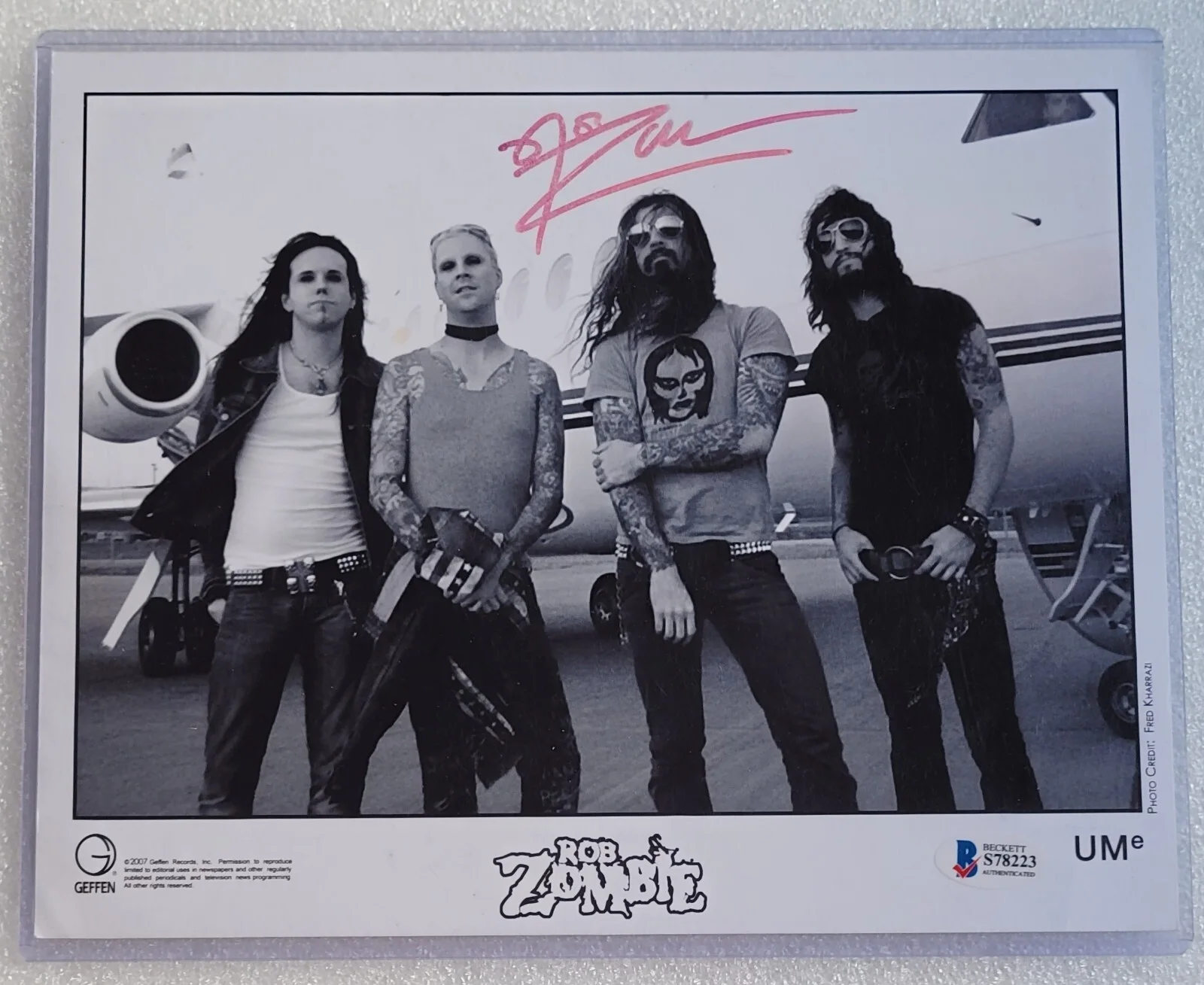 ROB ZOMBIE SIGNED 8X10 PHOTO BECKETT BAS COA MUSIC BAND SINGER AUTOGRAPHED PROMO, изображение 2