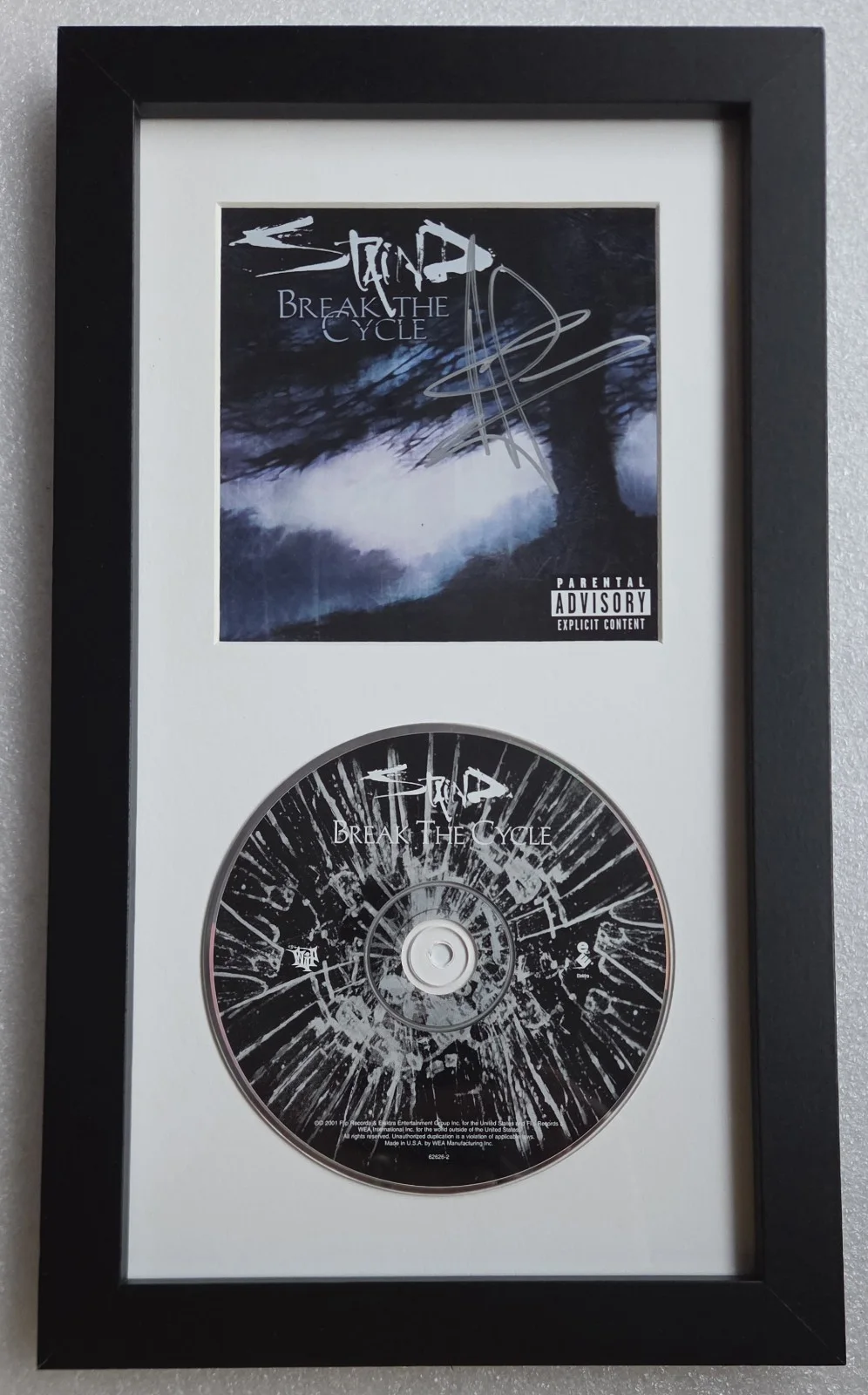 AARON LEWIS SIGNED CD DISPLAY BECKETT BAS COA AUTOGRAPHED STAIND PRESENT GIFT, image 2