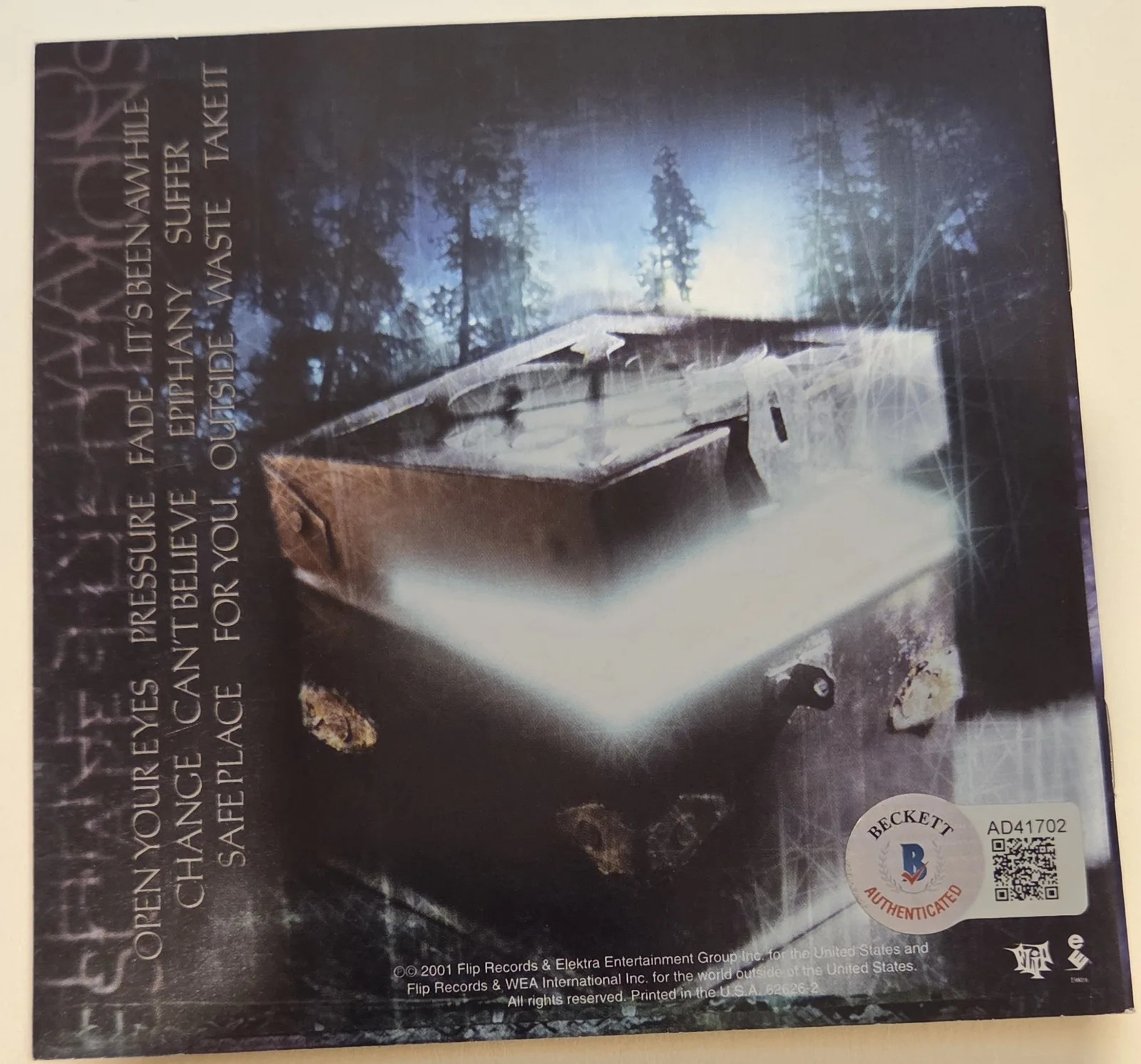 AARON LEWIS SIGNED CD DISPLAY BECKETT BAS COA AUTOGRAPHED STAIND PRESENT GIFT, image 5
