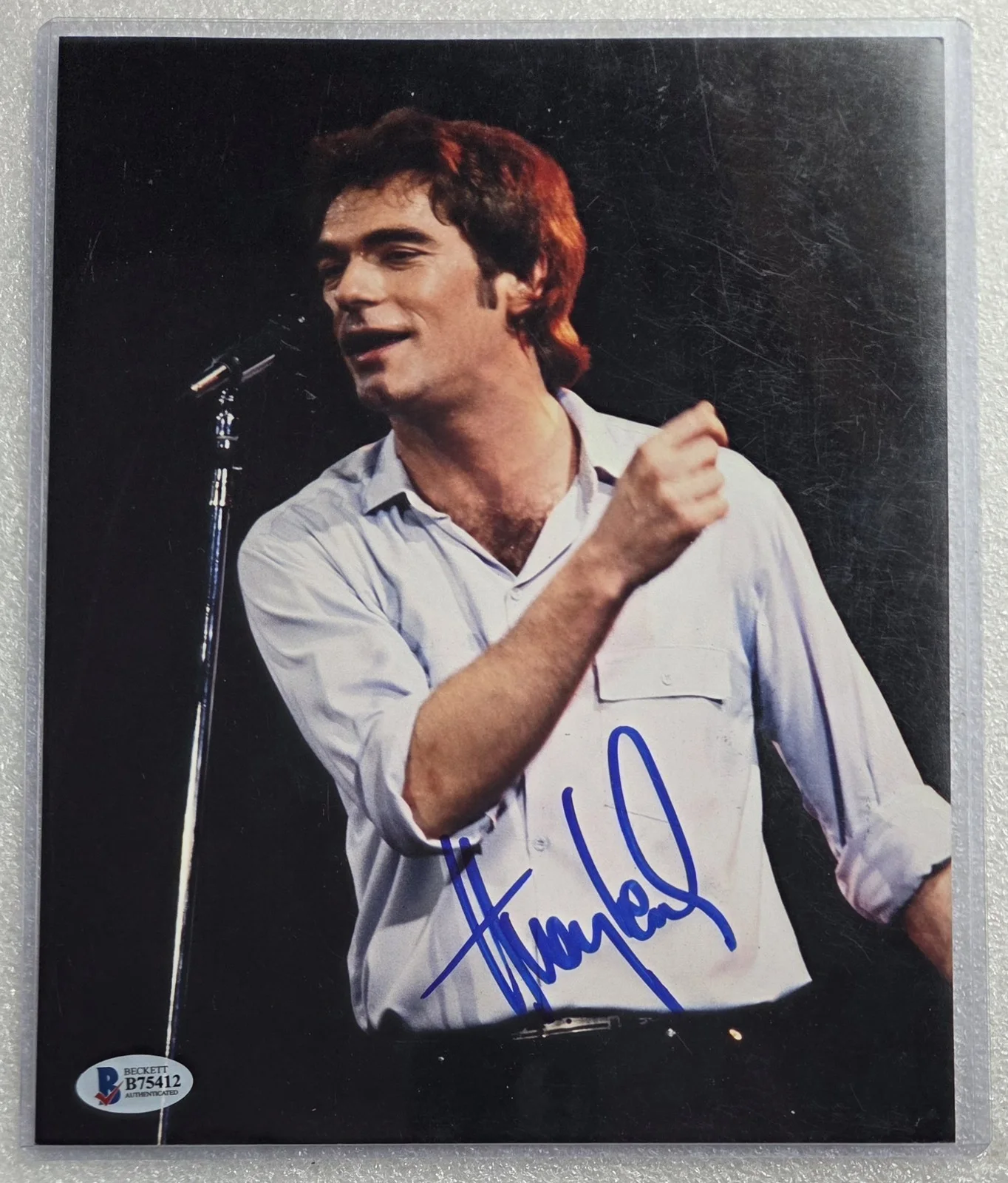 HUEY LEWIS SIGNED PHOTO BECKETT 8X10 BAS COA AND THE NEWS BAND MUSIC AUTOGRAPHED, изображение 2
