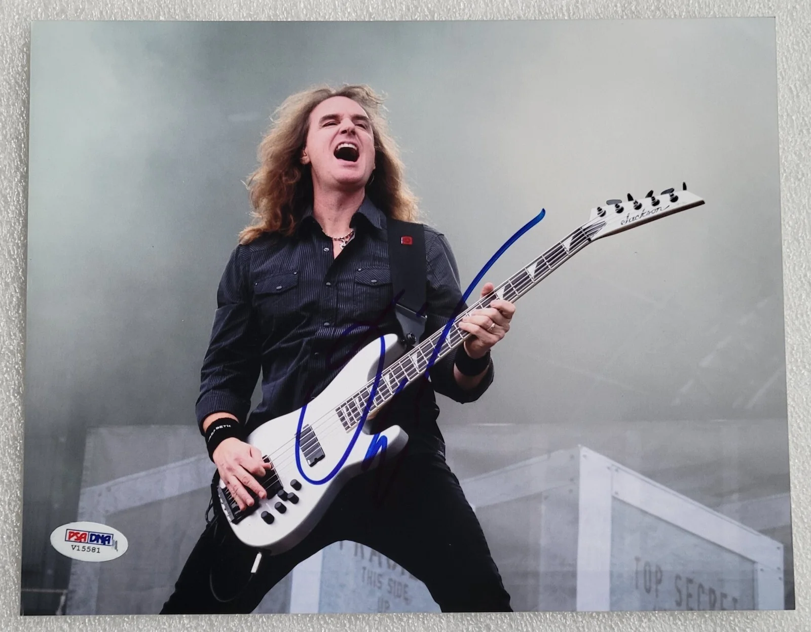 DAVID ELLEFSON SIGNED PSA/DNA COA MEGADETH BAND 8X10 PHOTO DAVE AUTOGRAPHED, изображение 4