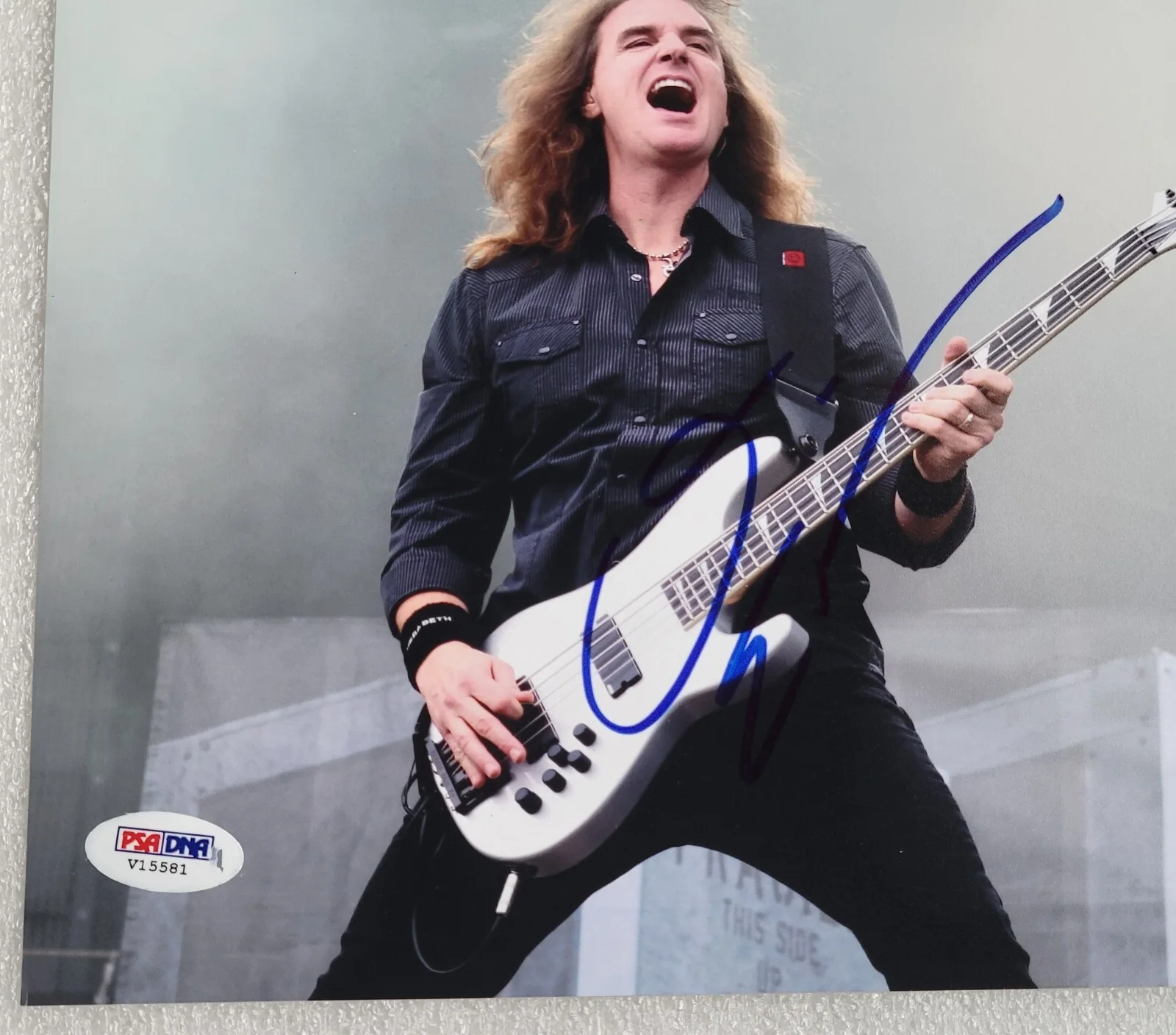DAVID ELLEFSON SIGNED PSA/DNA COA MEGADETH BAND 8X10 PHOTO DAVE AUTOGRAPHED, изображение 5