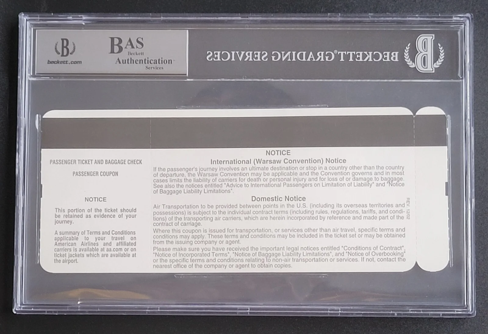 ART GARFUNKEL SIGNED SLABBED BECKETT BAS COA AUTOGRAPHED AIRLINE TICKET SIMON, image 4