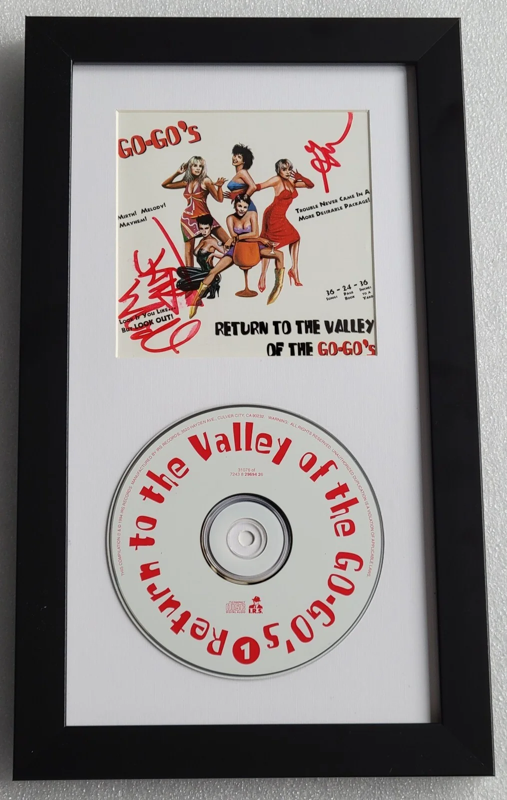 THE GO GO'S DISPLAY AUTOGRAPHED BECKETT BAS COA SIGNED GINA JANE WIEDLIN, image 2