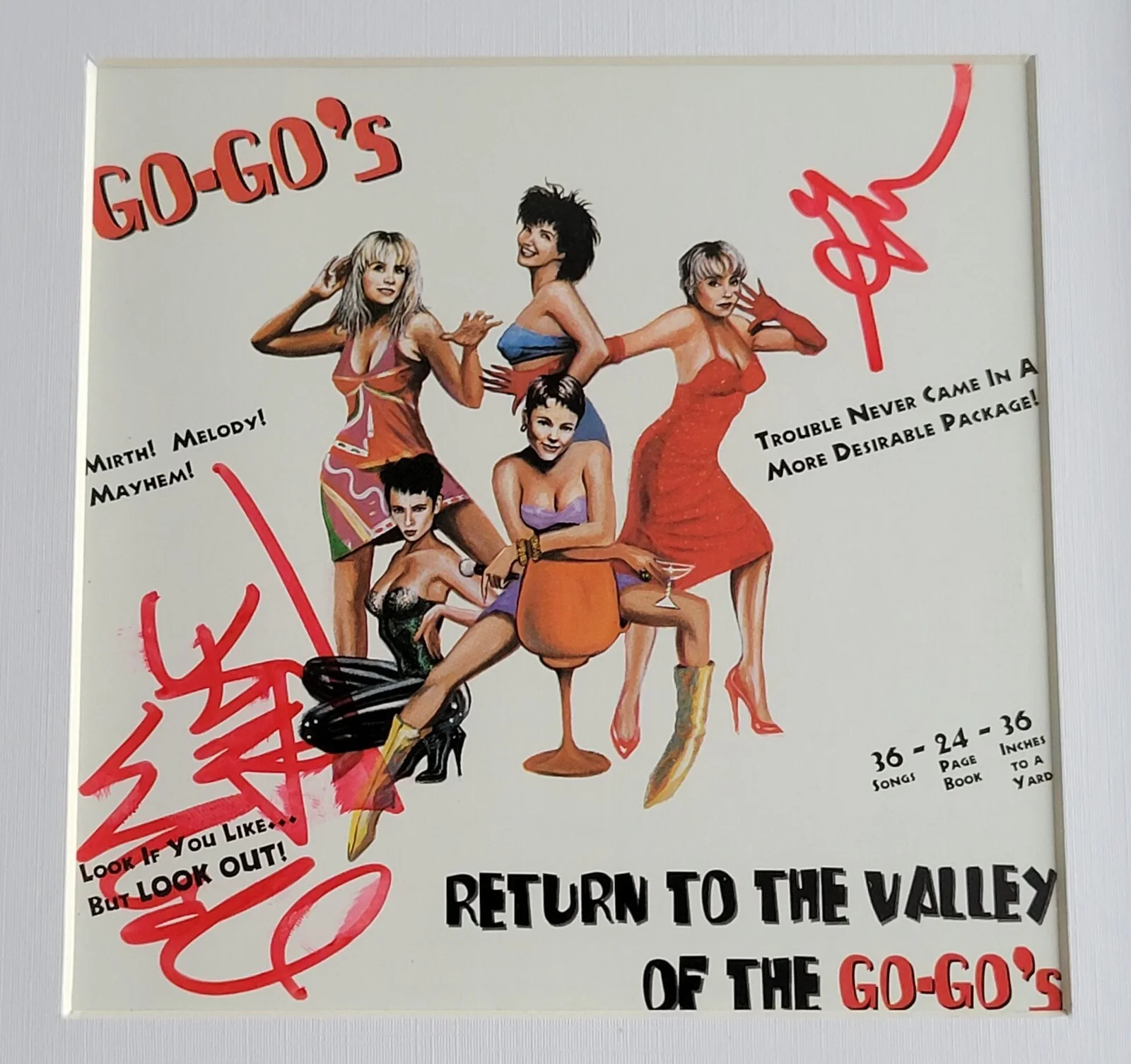 THE GO GO'S DISPLAY AUTOGRAPHED BECKETT BAS COA SIGNED GINA JANE WIEDLIN, image 3