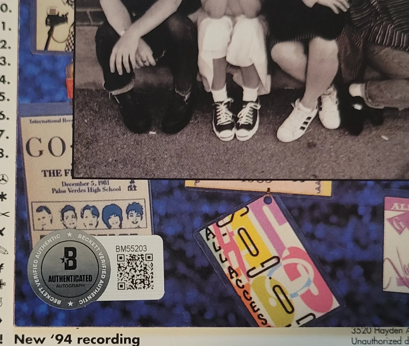 THE GO GO'S DISPLAY AUTOGRAPHED BECKETT BAS COA SIGNED GINA JANE WIEDLIN, image 5