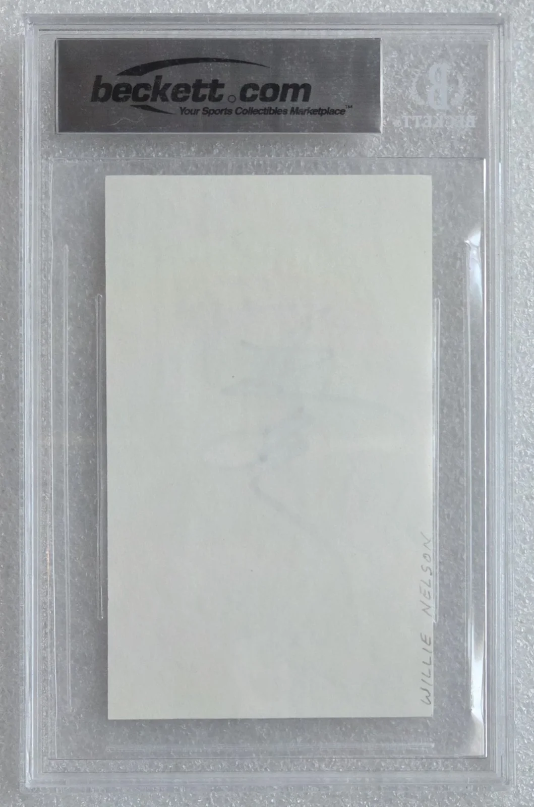 WILLIE NELSON SIGNED INDEX CARD SLABBED BECKETT BAS COA COUNTRY AUTOGRAPHED GIFT, image 4