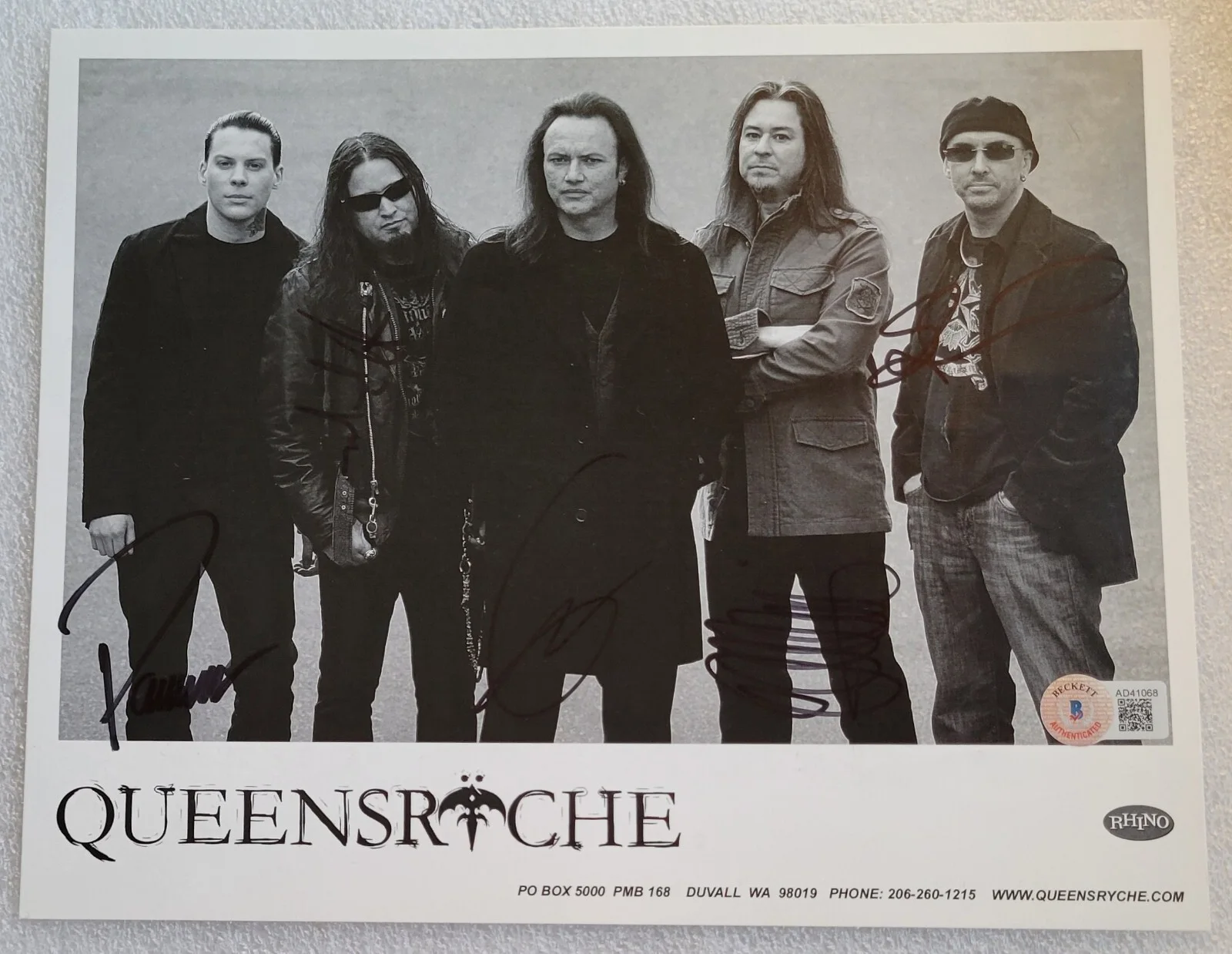 QUEENSRYCHE SIGNED PROMO PHOTO BECKETT LOA BAS COA AUTOGRAPHED 8X10 MUSIC BAND, изображение 2