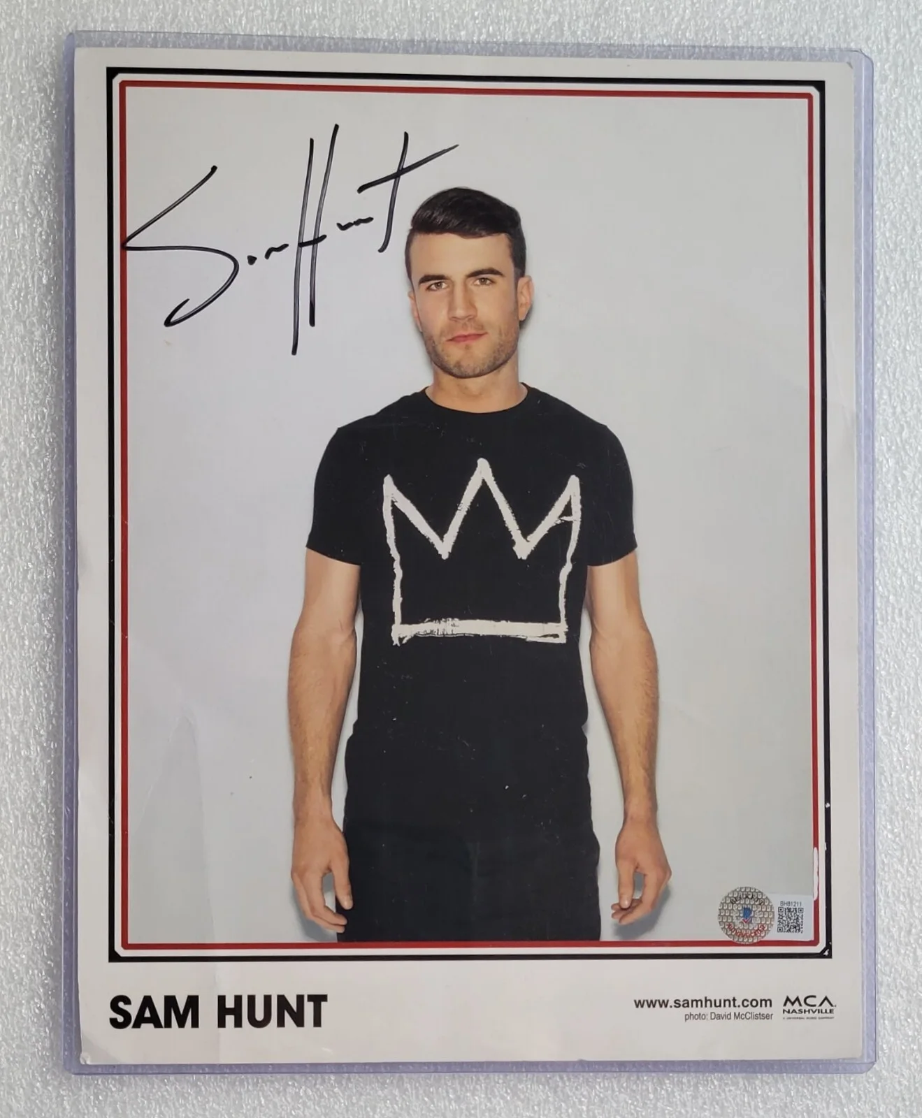 SAM HUNT PHOTO AUTOGRAPHED BECKETT BAS COA SIGNED 8.5X11 COUNTRY MUSIC SINGER, изображение 2