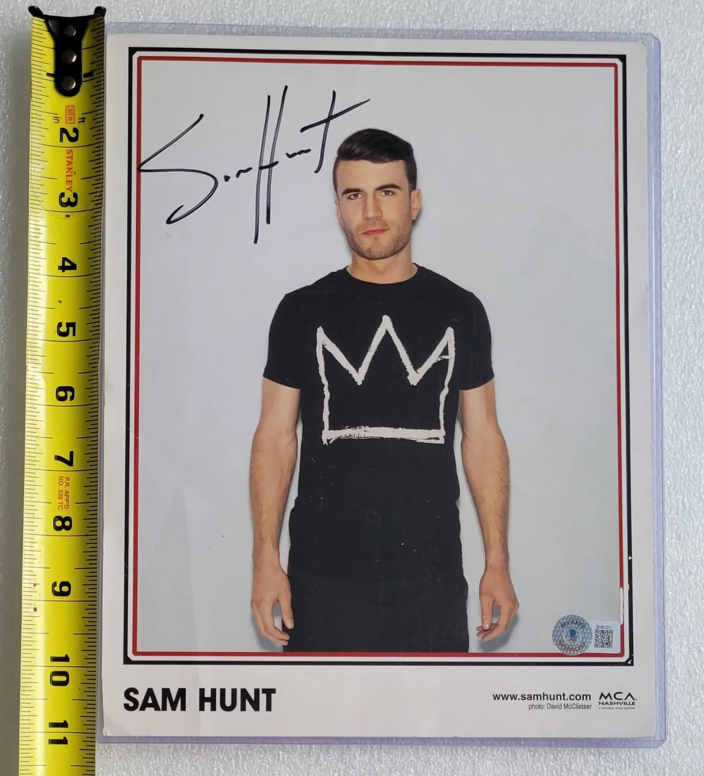 SAM HUNT PHOTO AUTOGRAPHED BECKETT BAS COA SIGNED 8.5X11 COUNTRY MUSIC SINGER, изображение 4