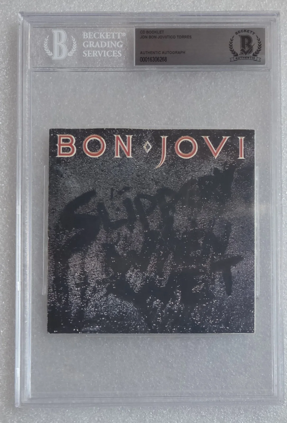 JON BON JOVI SIGNED BECKETT BAS COA AUTOGRAPHED SLABBED SLAB TICO TORRES BAND, image 2