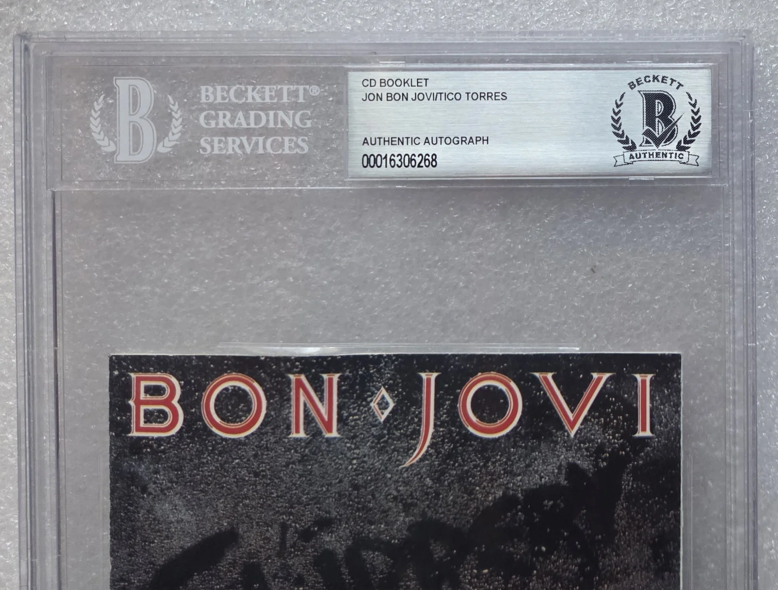 JON BON JOVI SIGNED BECKETT BAS COA AUTOGRAPHED SLABBED SLAB TICO TORRES BAND, image 3