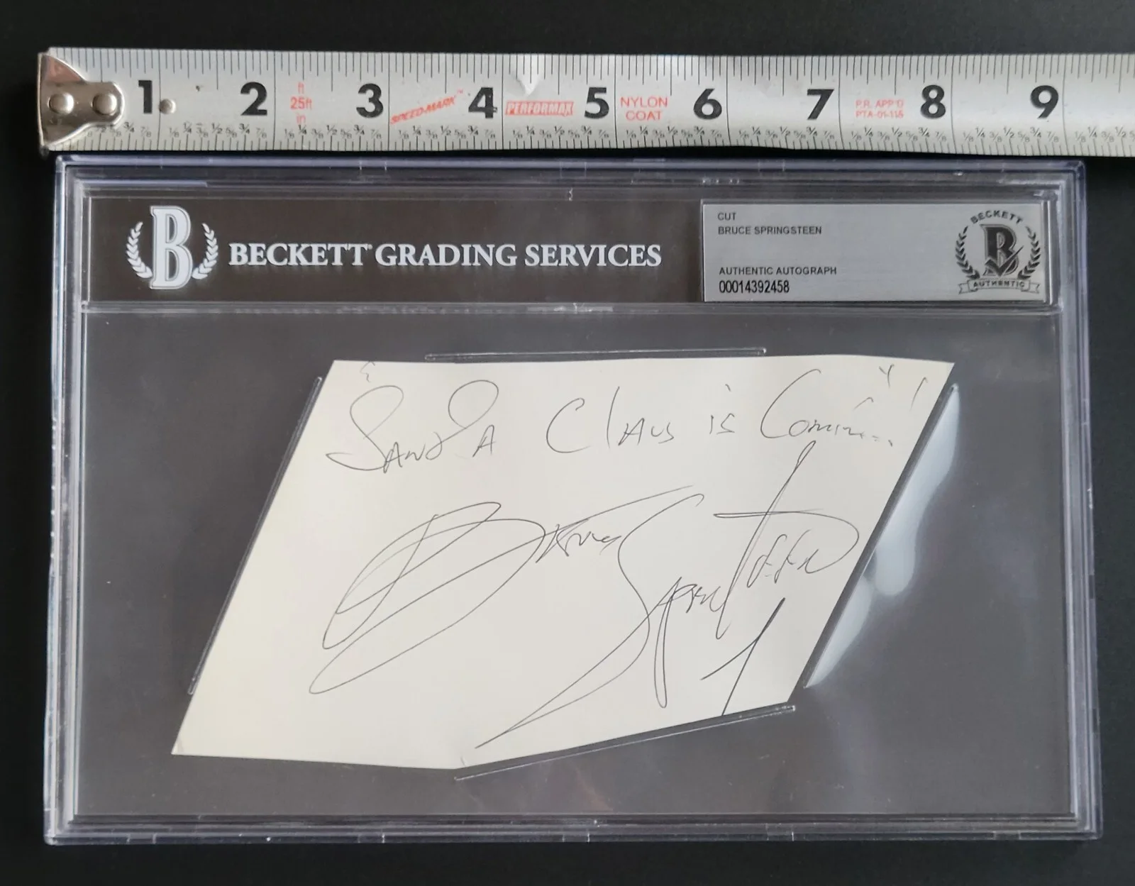 BRUCE SPRINGSTEEN SIGNED BECKETT BAS SLABBED COA AUTOGRAPH SANTA CLAUS IS COMING, изображение 2