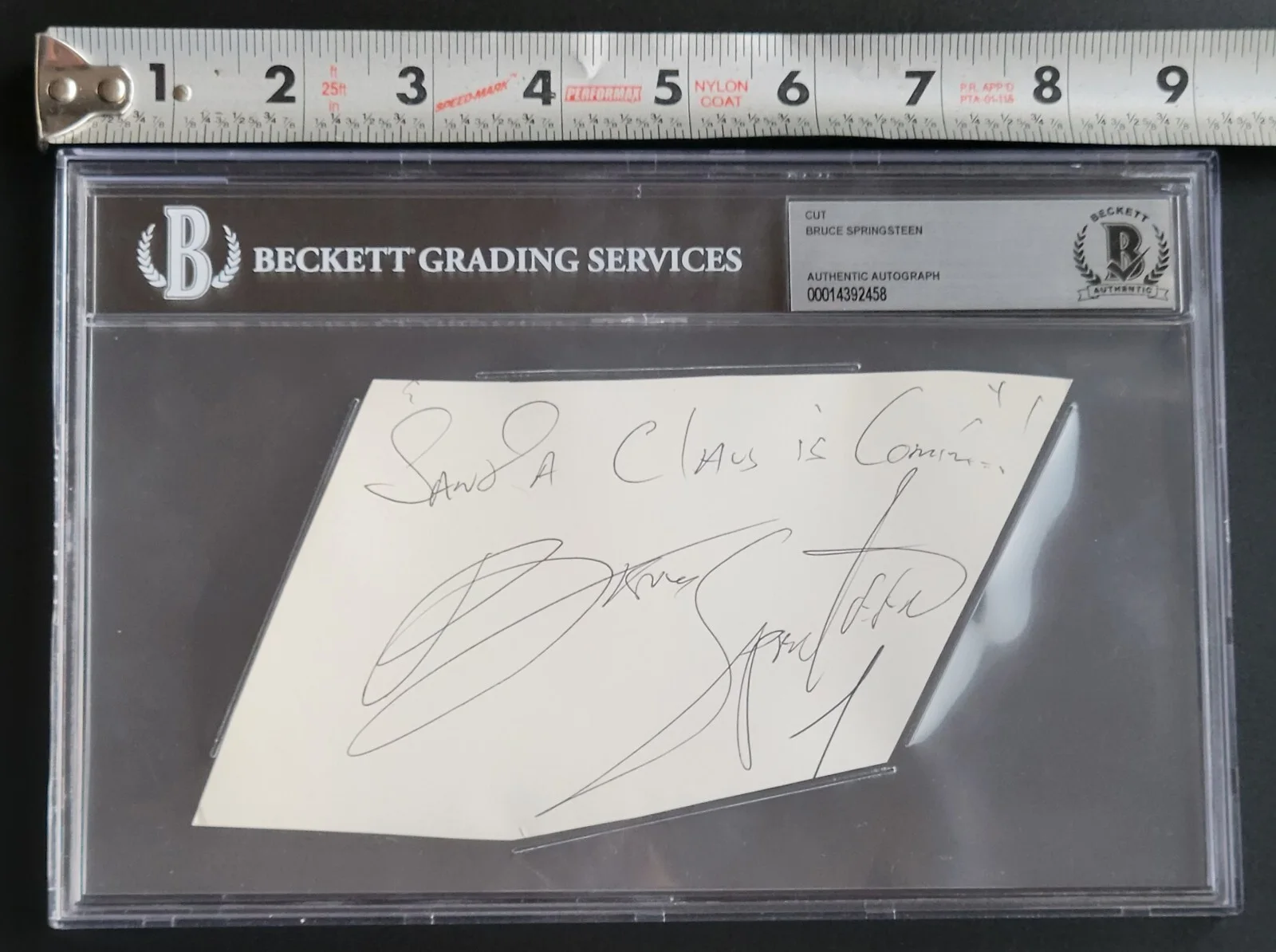 BRUCE SPRINGSTEEN SIGNED BECKETT BAS SLABBED COA AUTOGRAPH SANTA CLAUS IS COMING, изображение 5