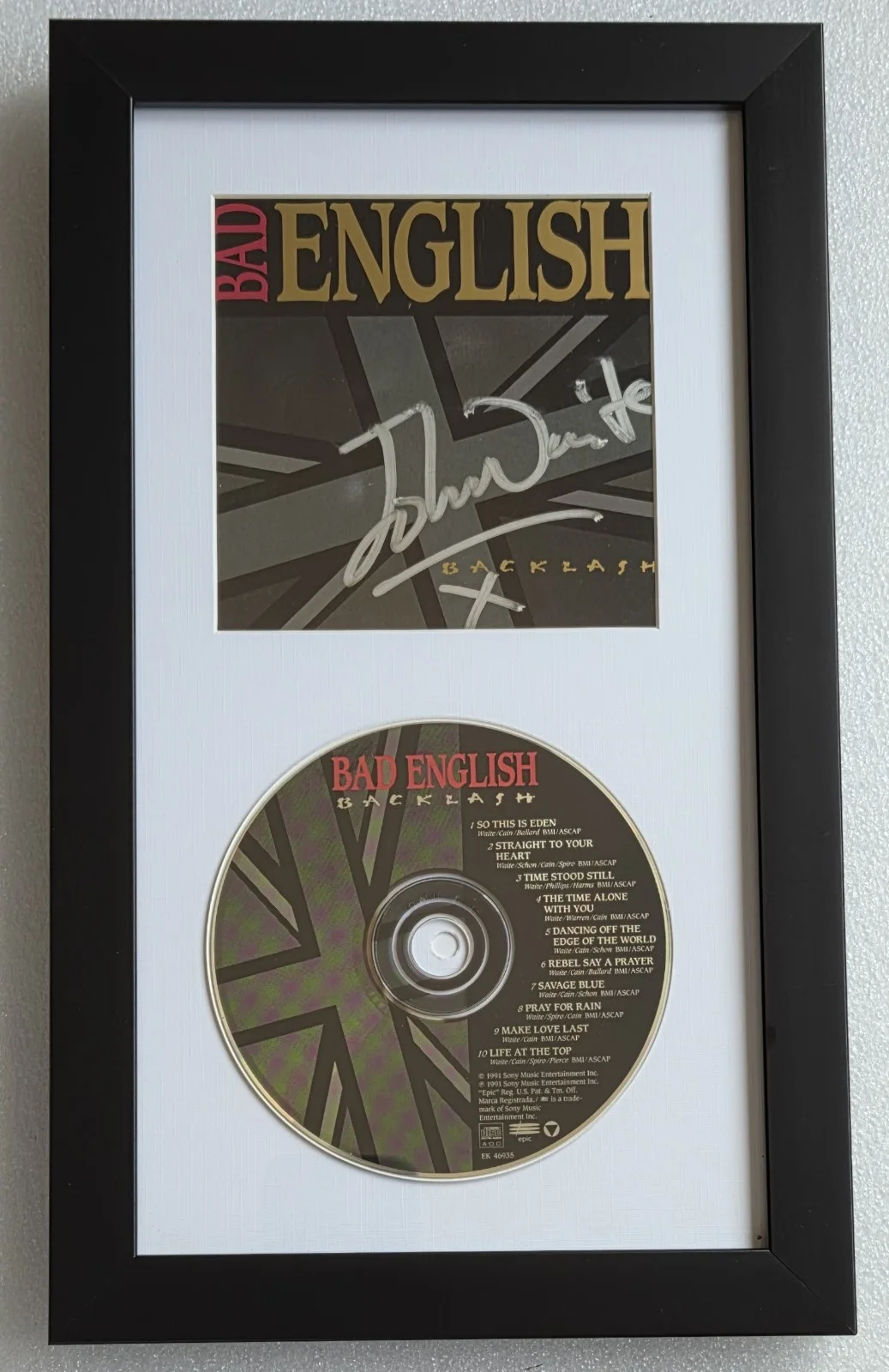 JOHN WAITE CD DISPLAY SIGNED BECKETT BAS COA AUTOGRAPHED ROCK BAND BAD ENGLISH, изображение 2