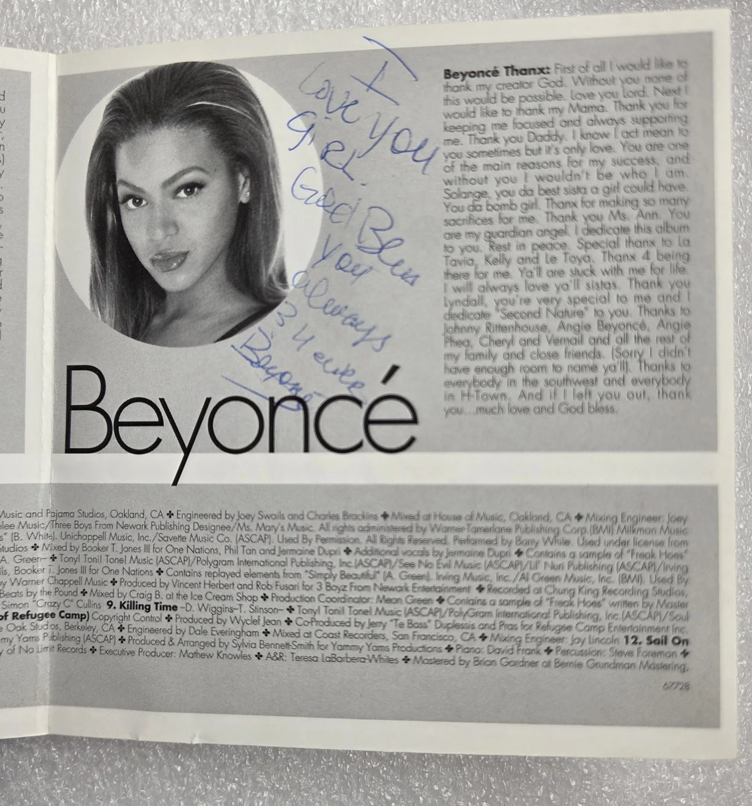 DESTINY'S CHILD SIGNED CD BOOKLET BECKETT LOA BAS COA AUTOGRAPHED MUSIC BEYONCE, image 2