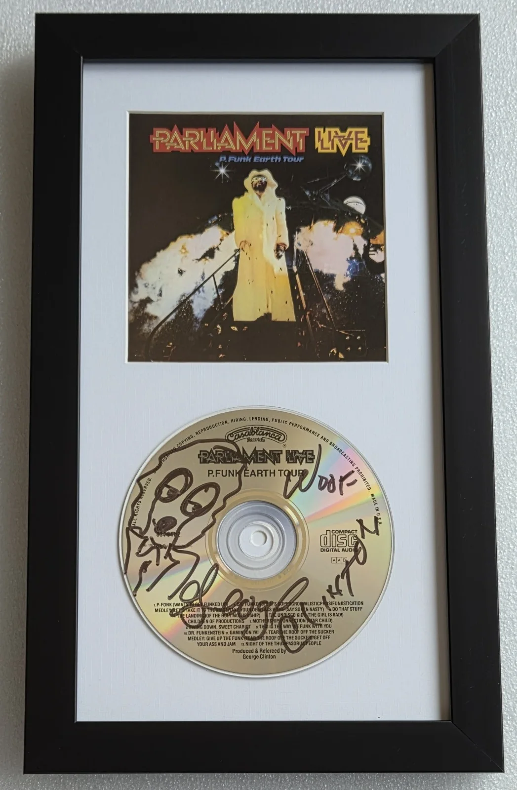 GEORGE CLINTON CD DISPLAY AUTOGRAPHED BECKETT BAS COA SIGNED MUSIC PARLIAMENT, image 2