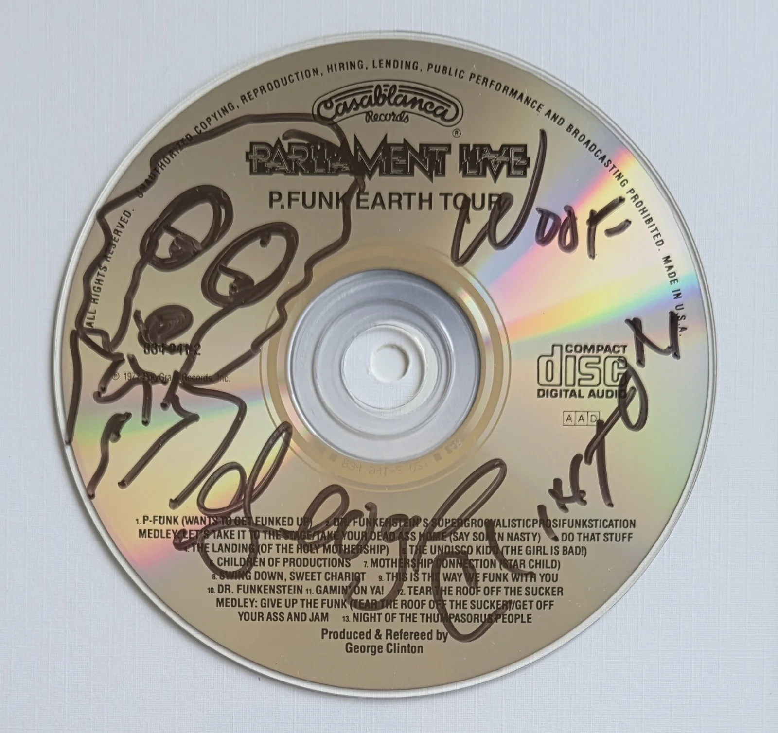 GEORGE CLINTON CD DISPLAY AUTOGRAPHED BECKETT BAS COA SIGNED MUSIC PARLIAMENT, image 3