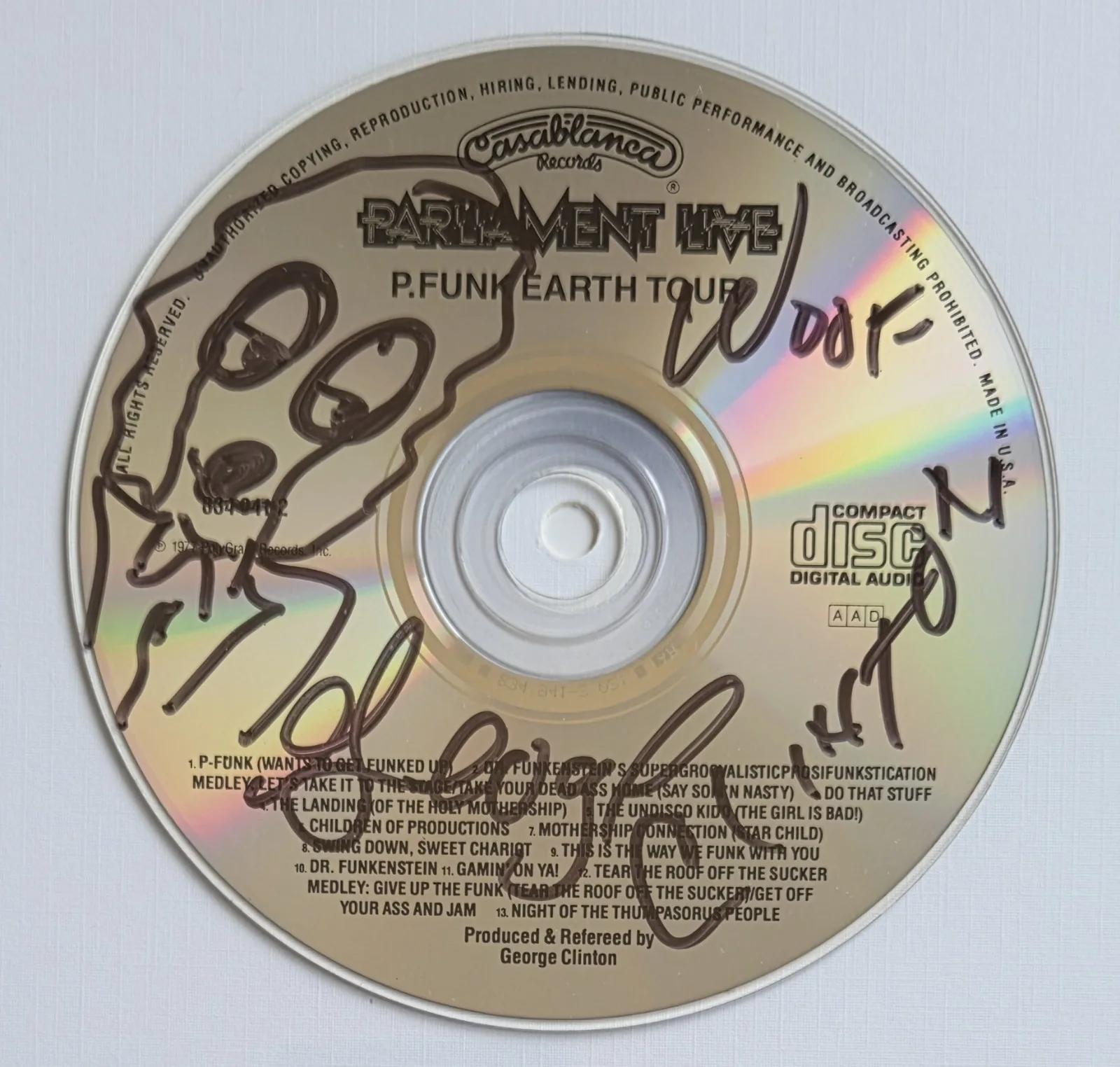 GEORGE CLINTON CD DISPLAY AUTOGRAPHED BECKETT BAS COA SIGNED MUSIC PARLIAMENT, image 4