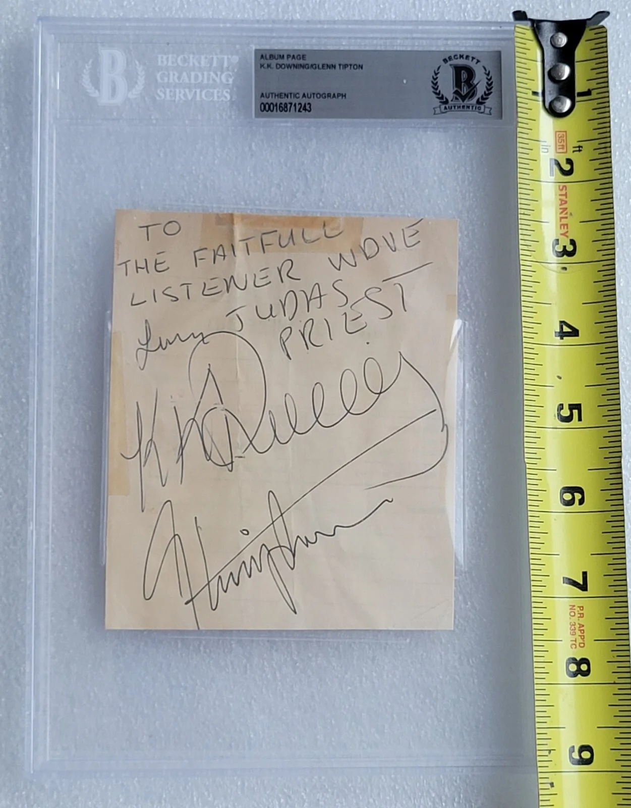 JUDAS PRIEST KK DOWNING GLENN TIPTON BAS BECKETT COA SLABBED SIGNED AUTOGRAPHED, изображение 3