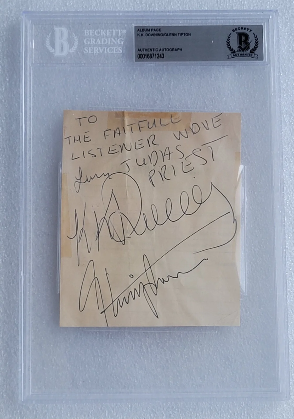 JUDAS PRIEST KK DOWNING GLENN TIPTON BAS BECKETT COA SLABBED SIGNED AUTOGRAPHED, изображение 4