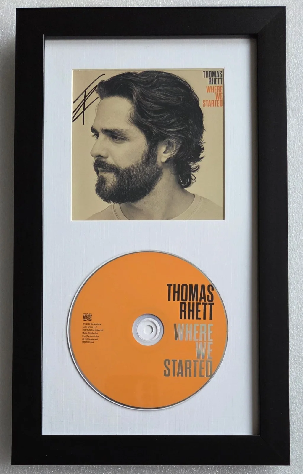 THOMAS RHETT CD DISPLAY AUTOGRAPHED BECKETT BAS COA SIGNED COUNTRY PRESENT GIFT, image 2