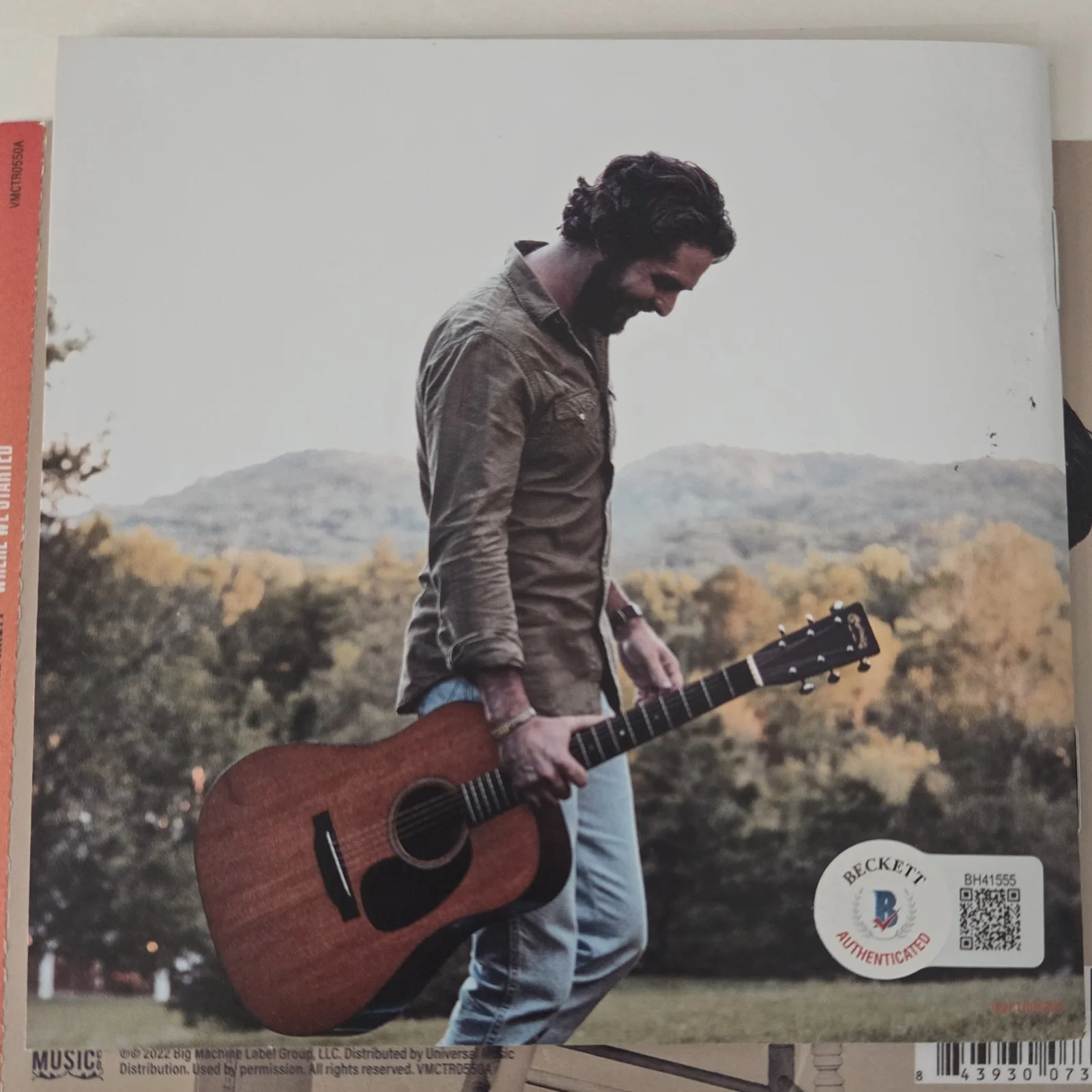 THOMAS RHETT CD DISPLAY AUTOGRAPHED BECKETT BAS COA SIGNED COUNTRY PRESENT GIFT, image 5