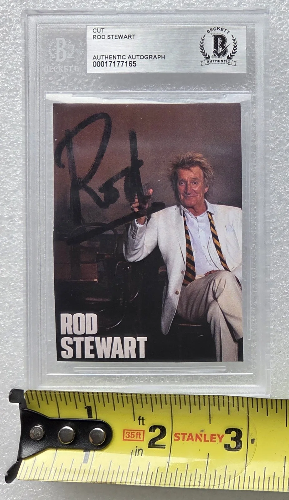 ROD STEWART SIGNED SLABBED BECKETT BAS COA ROCK POP MUSIC AUTOGRAPHED SINGER, изображение 2