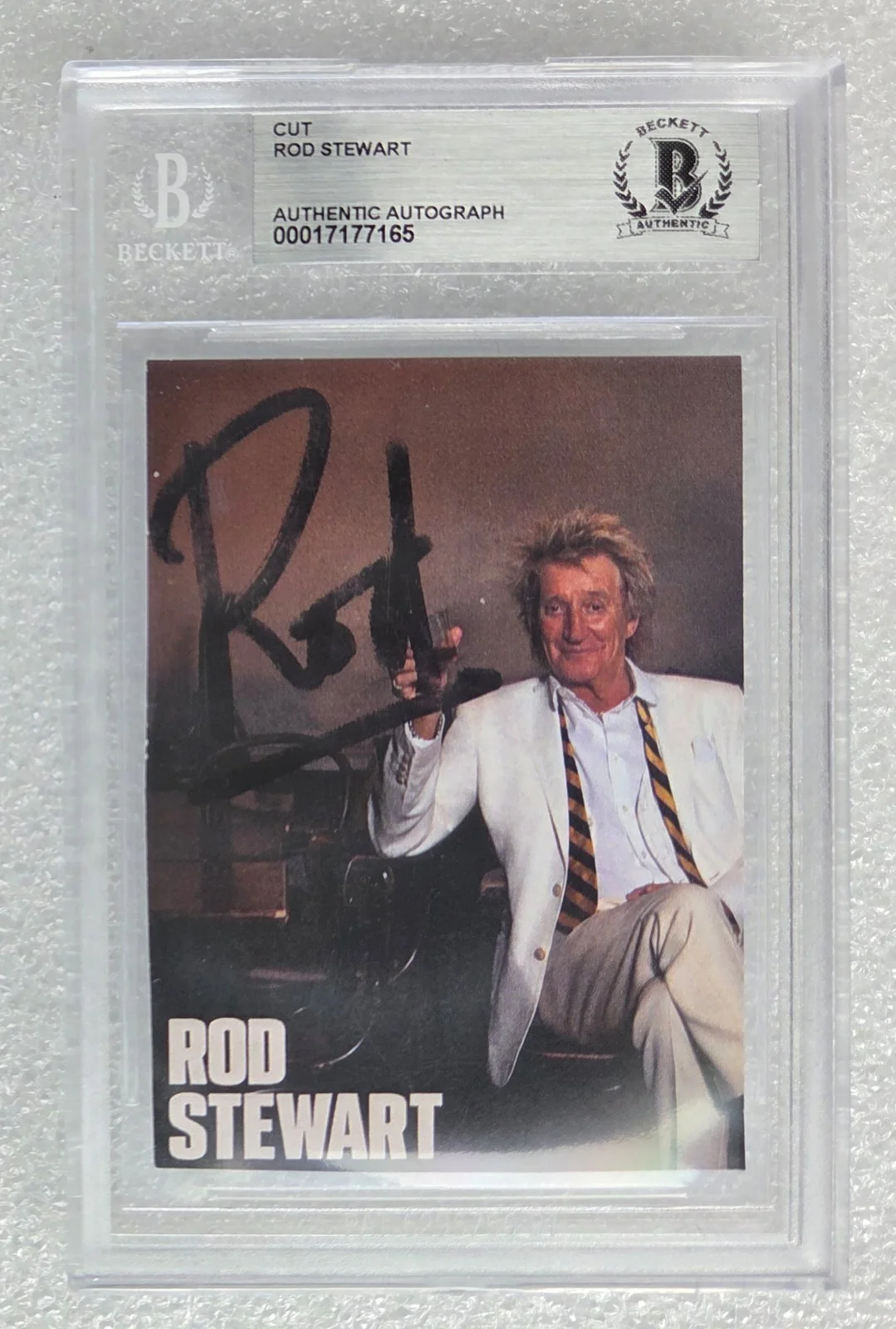 ROD STEWART SIGNED SLABBED BECKETT BAS COA ROCK POP MUSIC AUTOGRAPHED SINGER, изображение 3