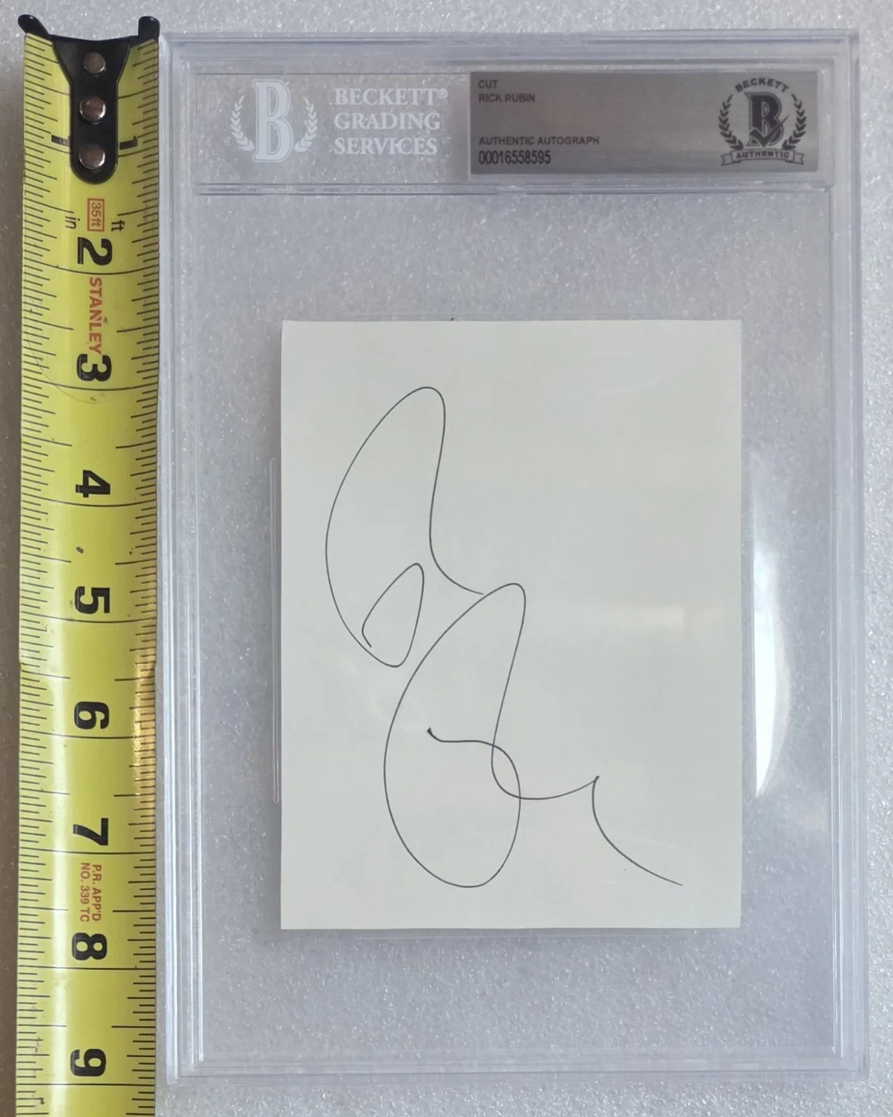 RICK RUBIN SIGNED BECKETT BAS COA AUTOGRAPHED SLABBED SLAB PRODUCER DEF JAM, image 2