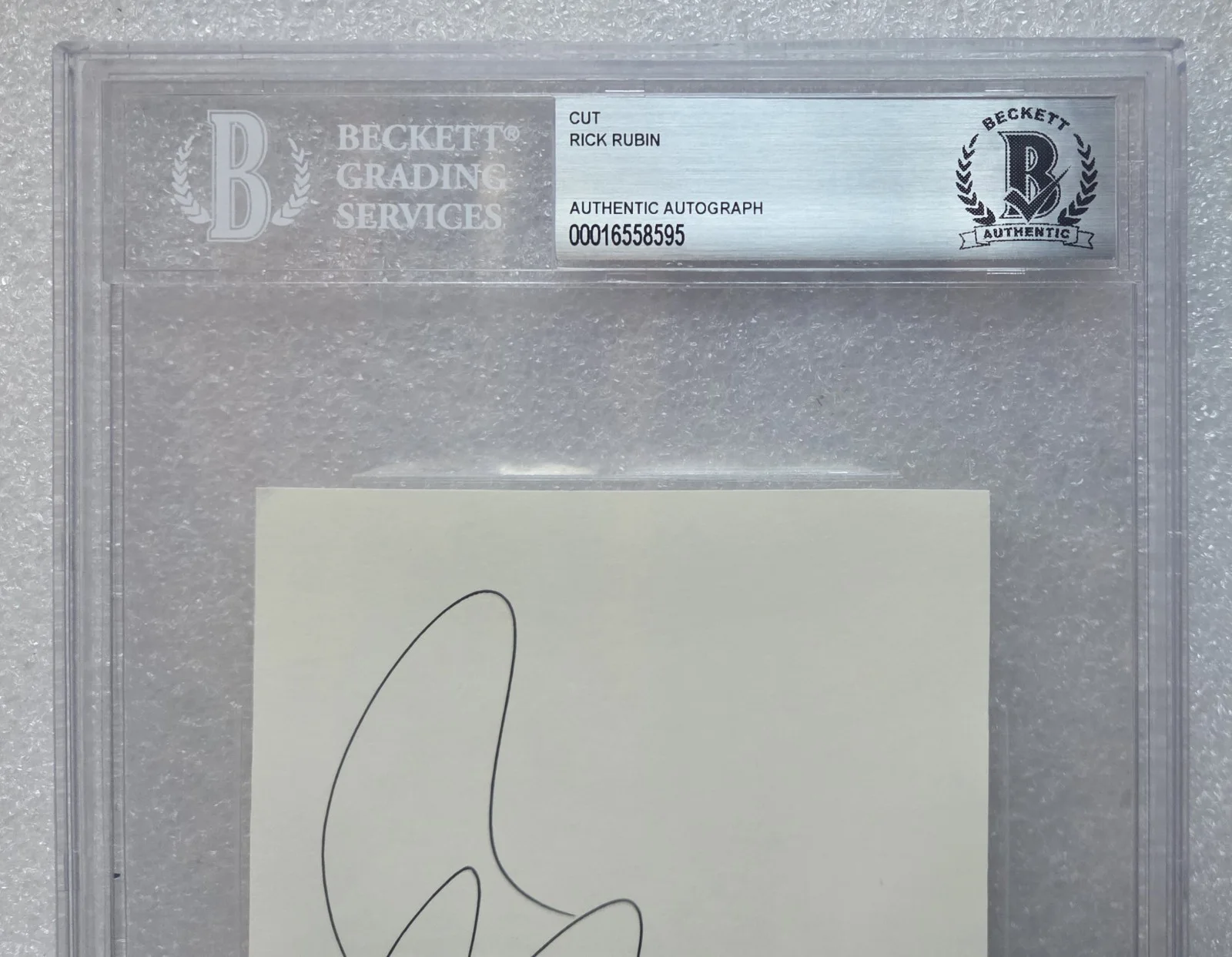 RICK RUBIN SIGNED BECKETT BAS COA AUTOGRAPHED SLABBED SLAB PRODUCER DEF JAM, image 3
