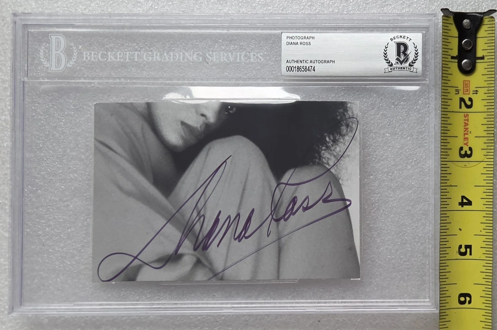 DIANA ROSS SIGNED PHOTO BECKETT BAS SLABBED COA THE SUPREMES AUTOGRAPHED GIFT, image 2