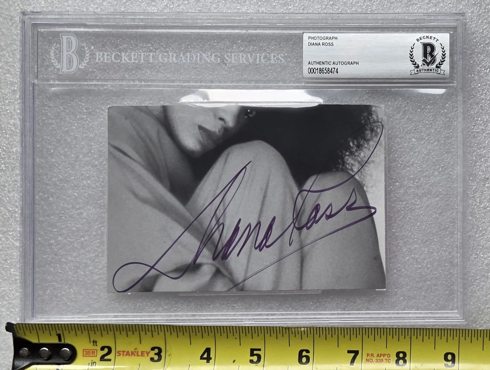 DIANA ROSS SIGNED PHOTO BECKETT BAS SLABBED COA THE SUPREMES AUTOGRAPHED GIFT, image 3