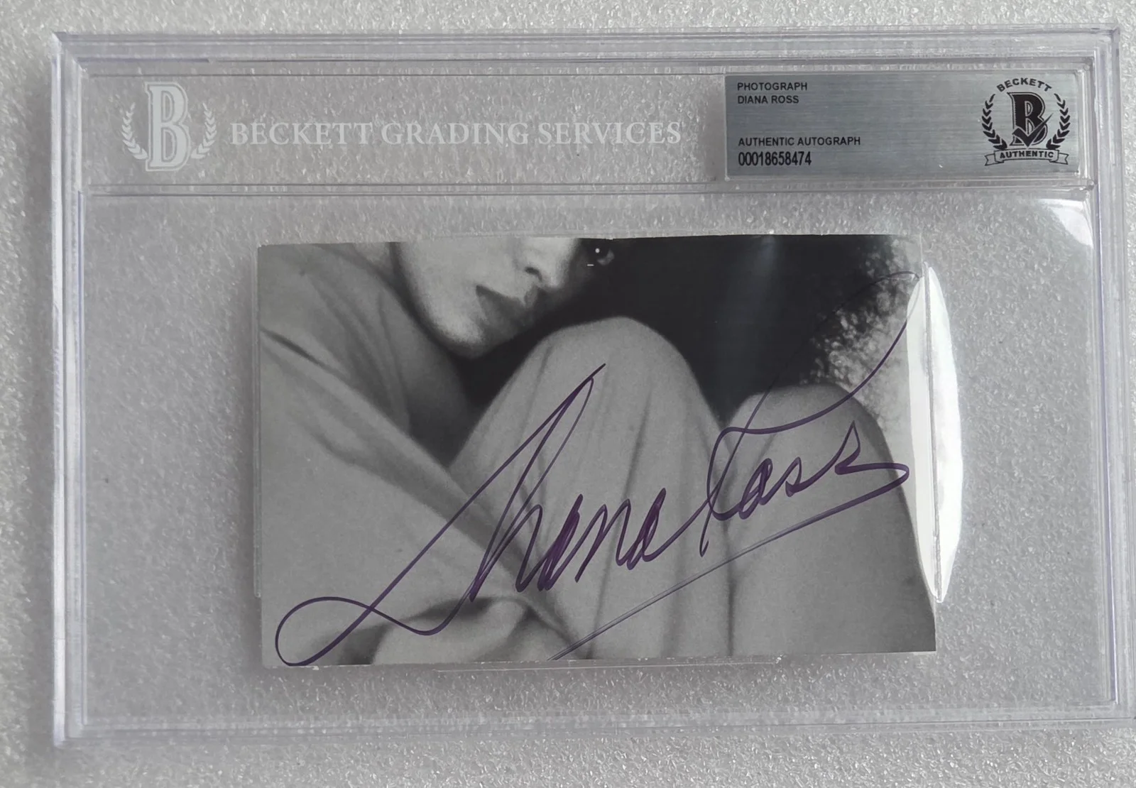 DIANA ROSS SIGNED PHOTO BECKETT BAS SLABBED COA THE SUPREMES AUTOGRAPHED GIFT, image 5