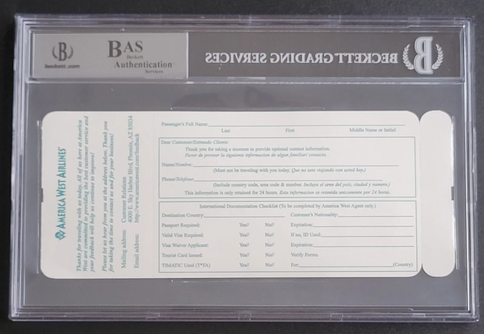 WAYNE NEWTON SIGNED SLABBED BECKETT BAS COA AIRLINE TICKET MUSIC AUTOGRAPHED, image 5