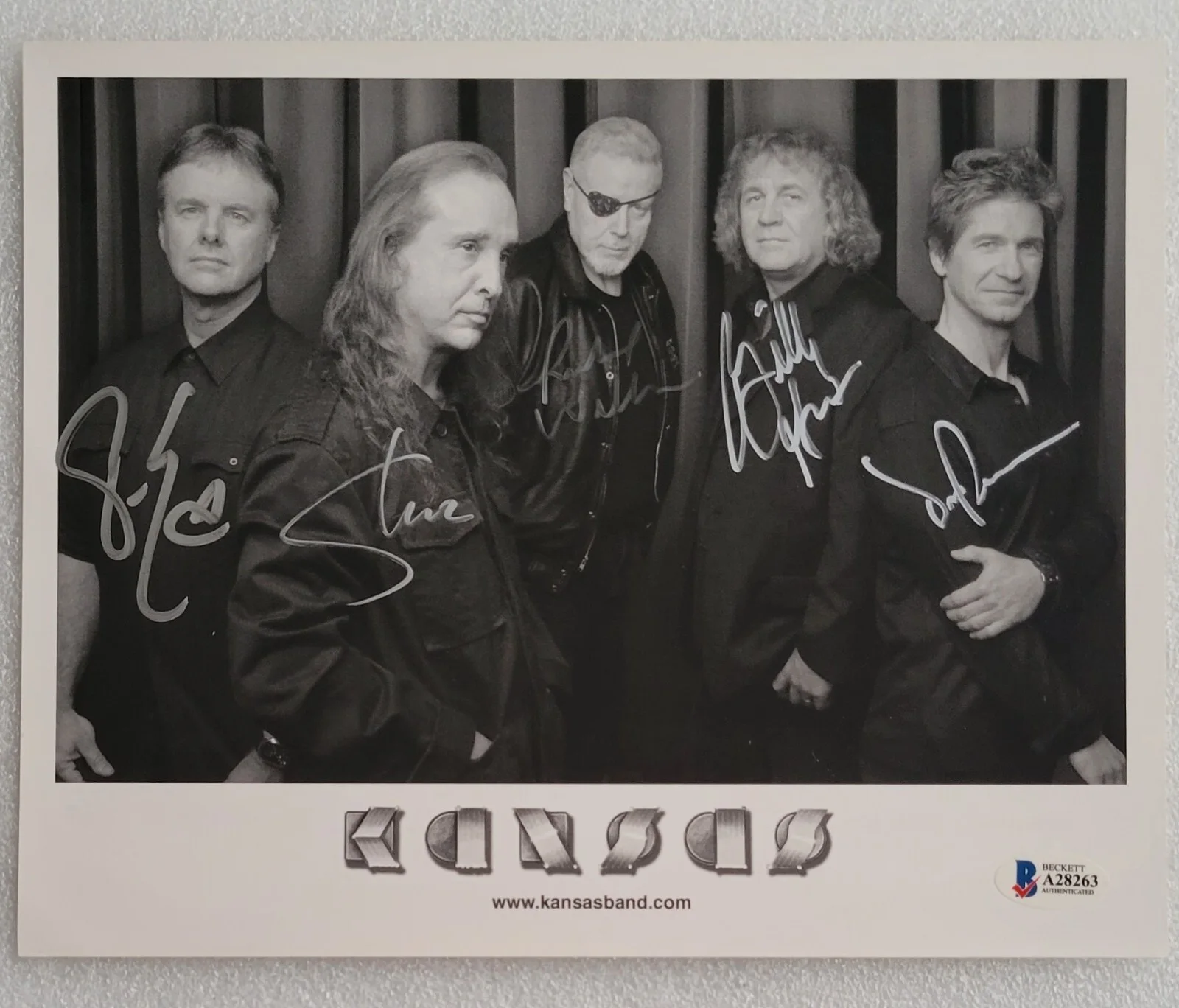KANSAS SIGNED PROMO PHOTO BECKETT LOA BAS COA 8X10 ROCK MUSIC BAND AUTOGRAPHED, изображение 3