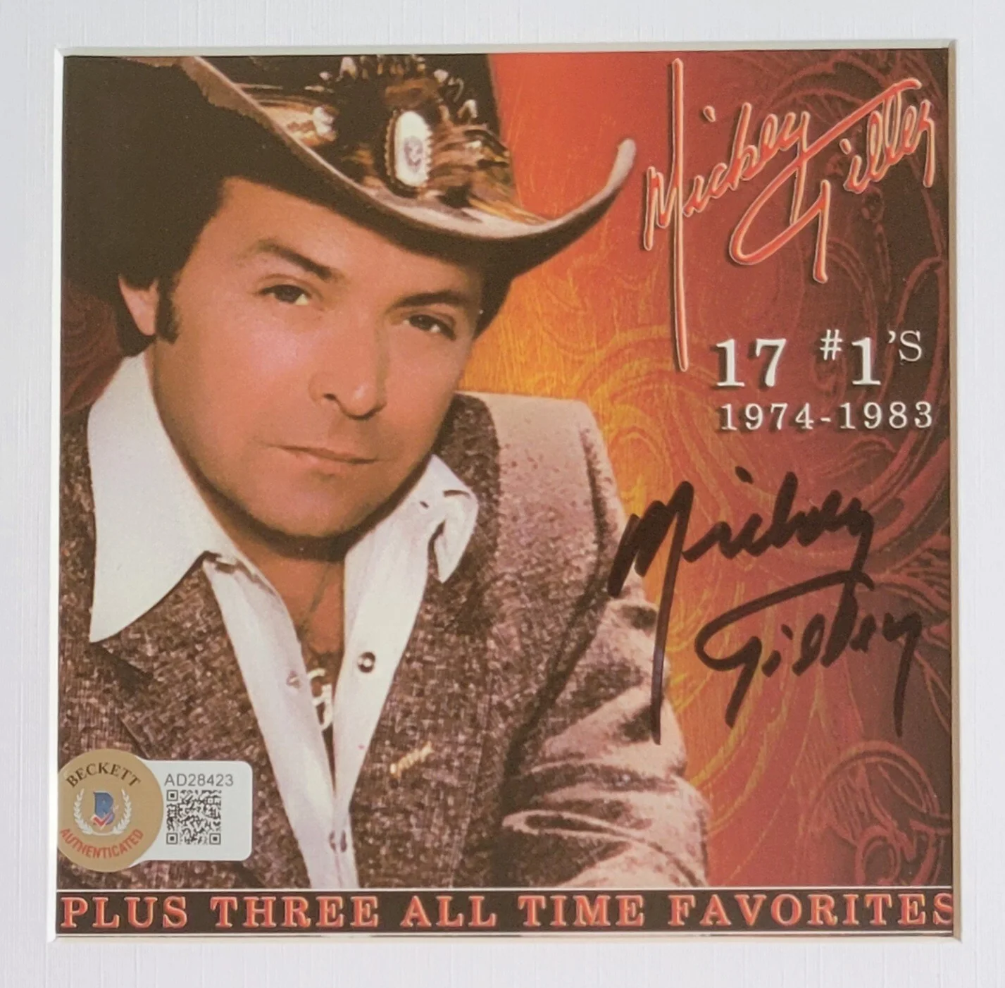 MICKEY GILLEY SIGNED CD DISPLAY BECKETT BAS COA AUTOGRAPHED COUNTRY MUSIC SINGER, изображение 3