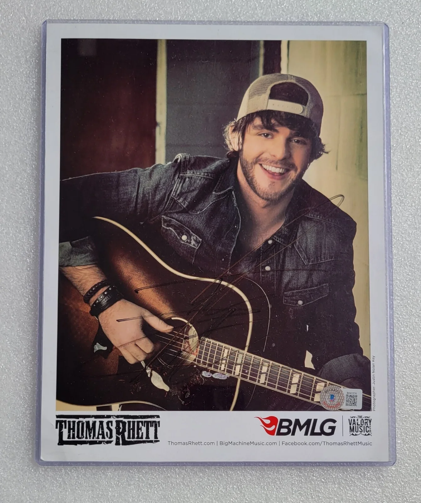 THOMAS RHETT PHOTO AUTOGRAPHED BECKETT BAS COA SIGNED 8X10 COUNTRY MUSIC SINGER, изображение 2