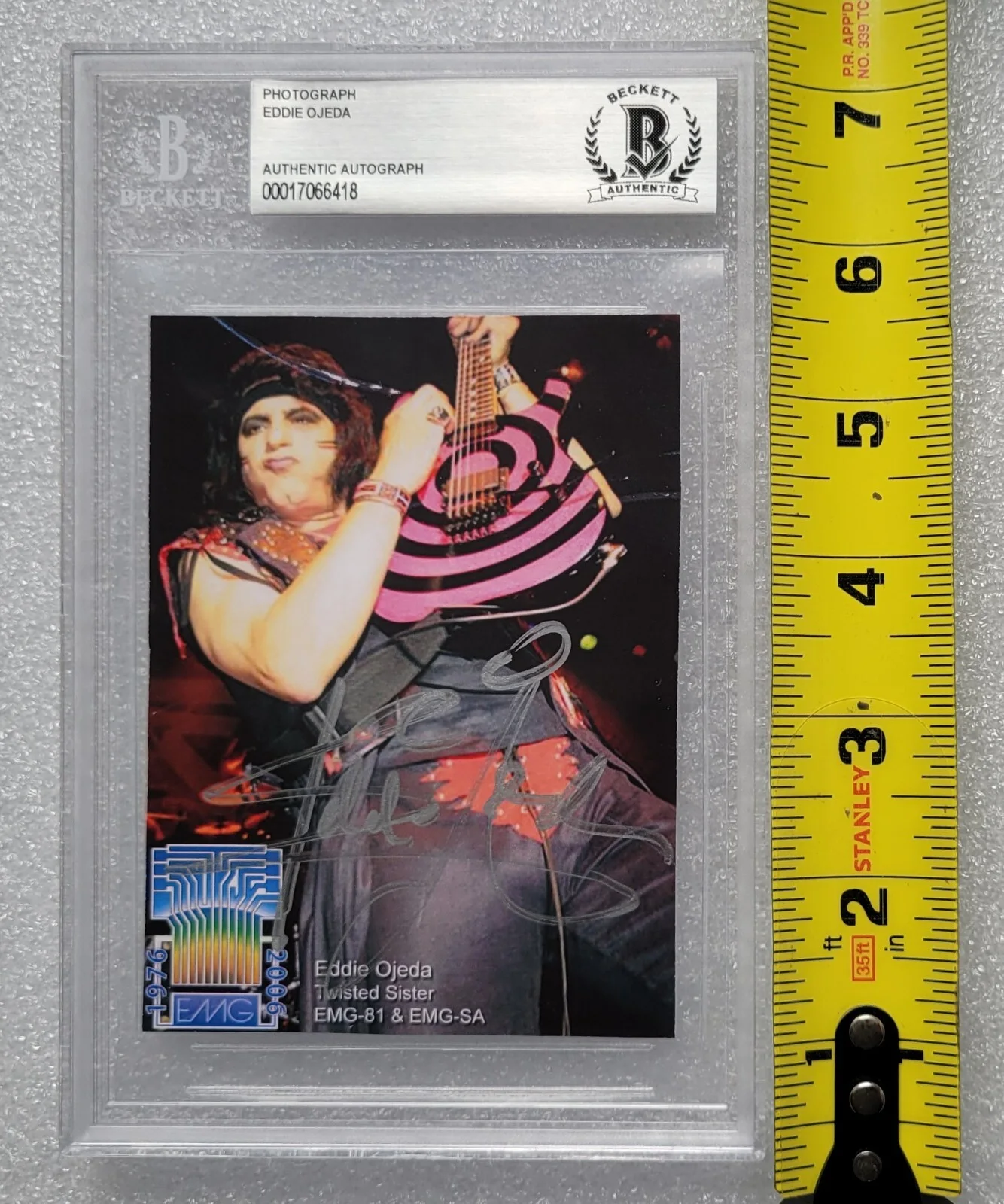 EDDIE OJEDA SIGNED PHOTO BECKETT BAS COA AUTOGRAPHED SLABBED TWISTED SISTER BAND, image 2