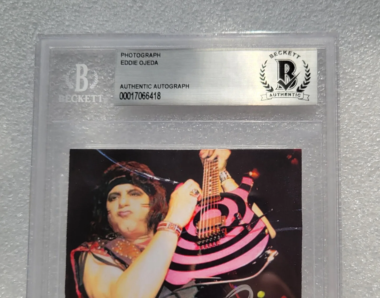 EDDIE OJEDA SIGNED PHOTO BECKETT BAS COA AUTOGRAPHED SLABBED TWISTED SISTER BAND, image 3