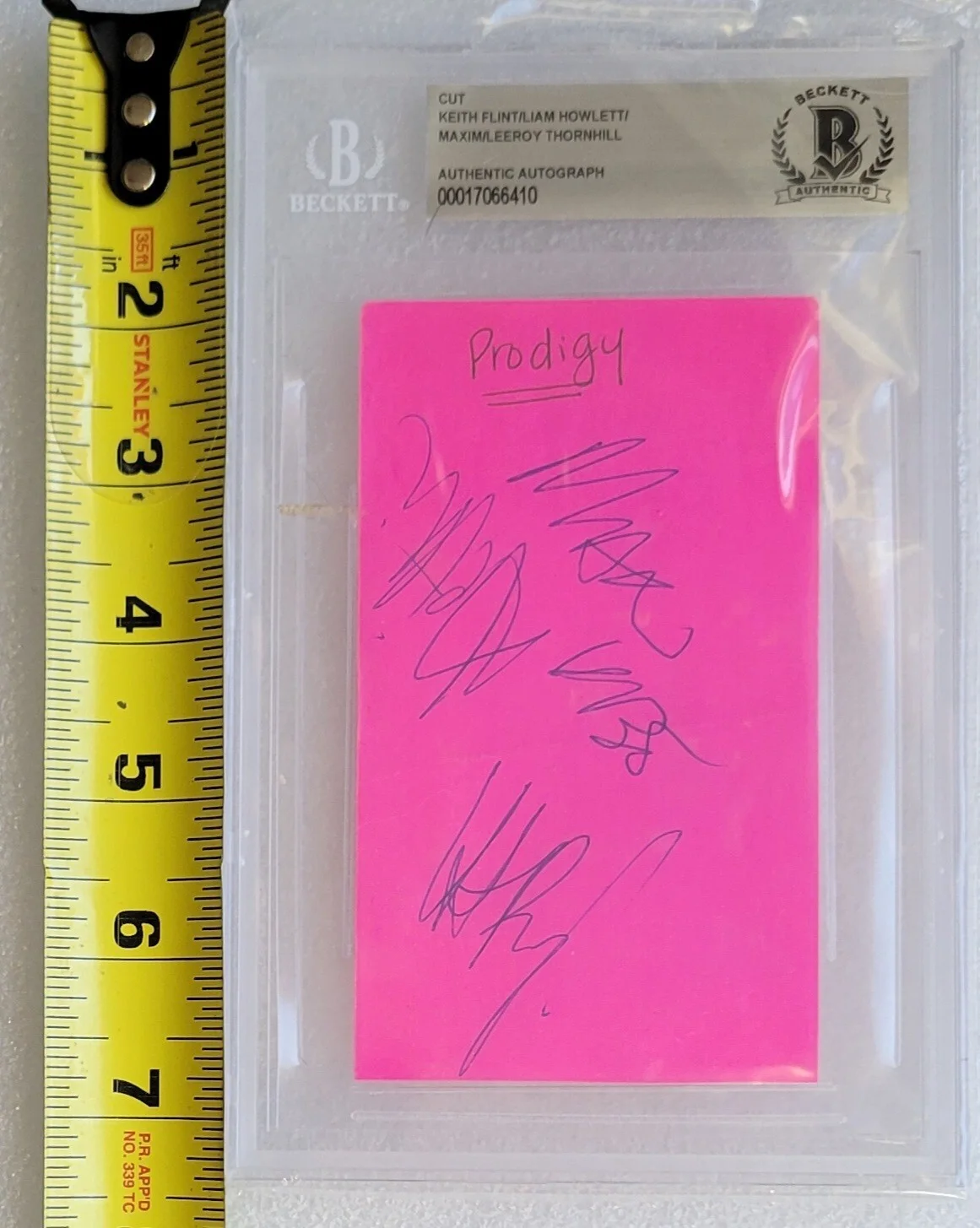 THE PRODIGY SIGNED CUT BECKETT BAS COA SLABBED AUTOGRAPHED MUSIC KEITH FLINT, изображение 3
