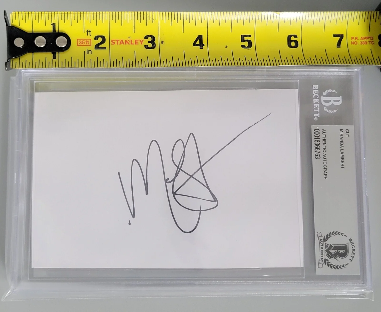 MIRANDA LAMBERT BAS BECKETT COA SLABBED TICKET SIGNED COUNTRY MUSIC AUTOGRAPHED, изображение 2