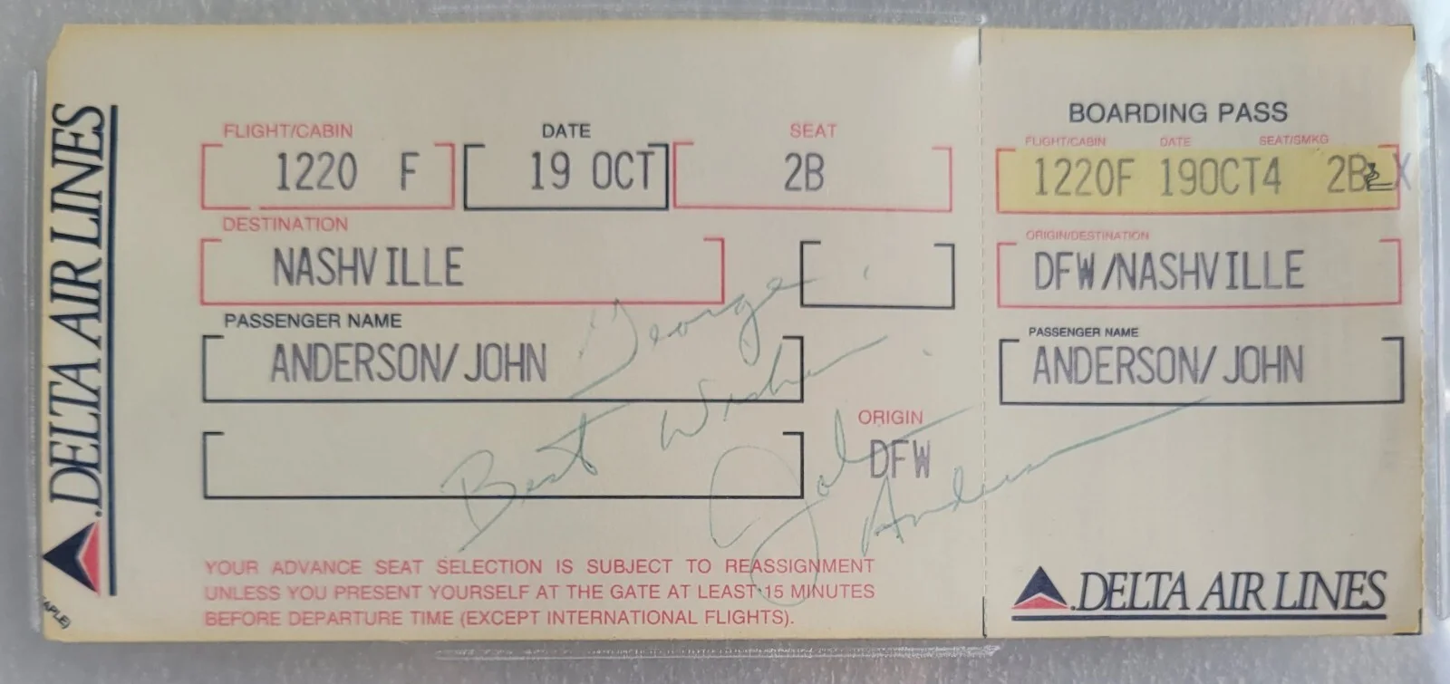 JOHN ANDERSON SIGNED TICKET BECKETT BAS BGS COA AUTOGRAPHED SLABBED COUNTRY, изображение 5